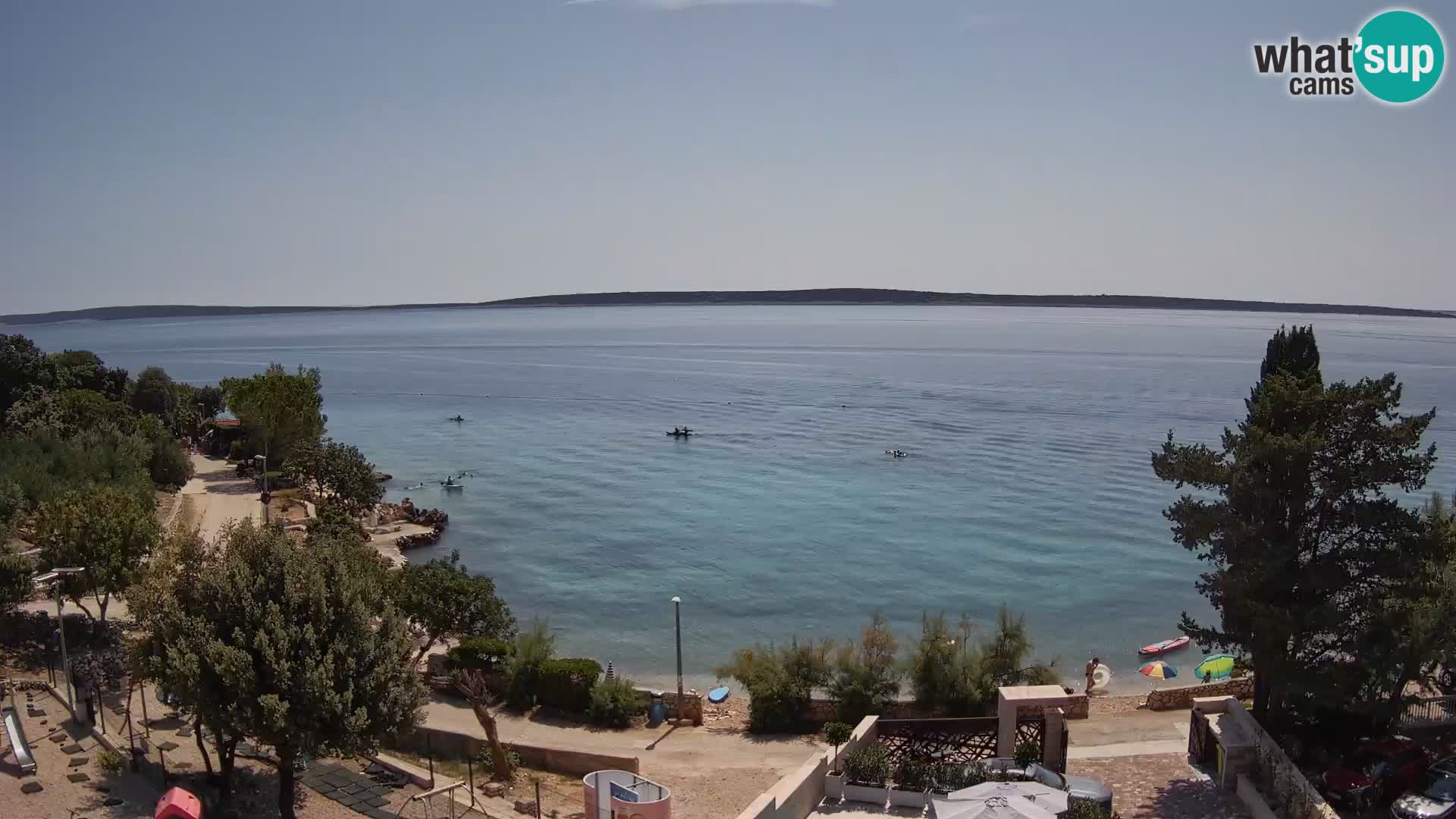 Web kamera Plaža Male Mandre – Pogled uživo s otoka Paga