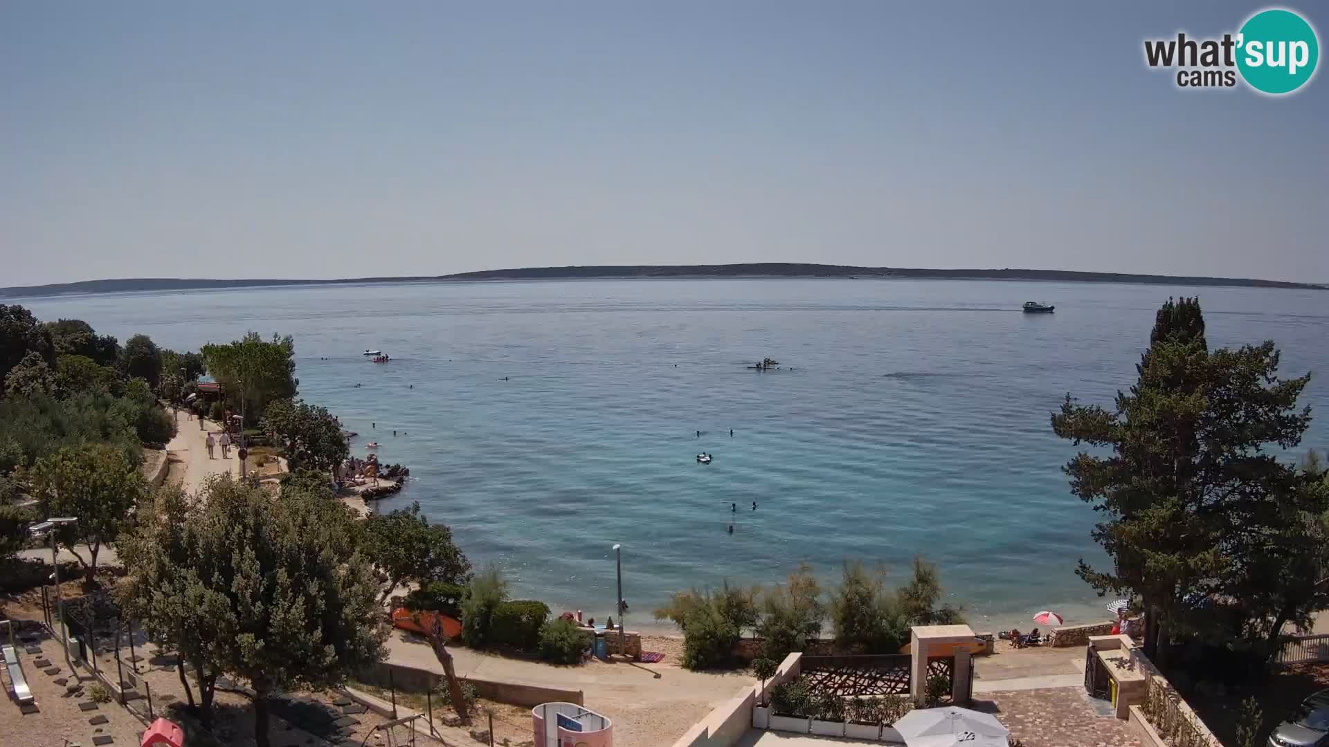 Webcam Plage Male Mandre – Vue en direct depuis l’île de Pag