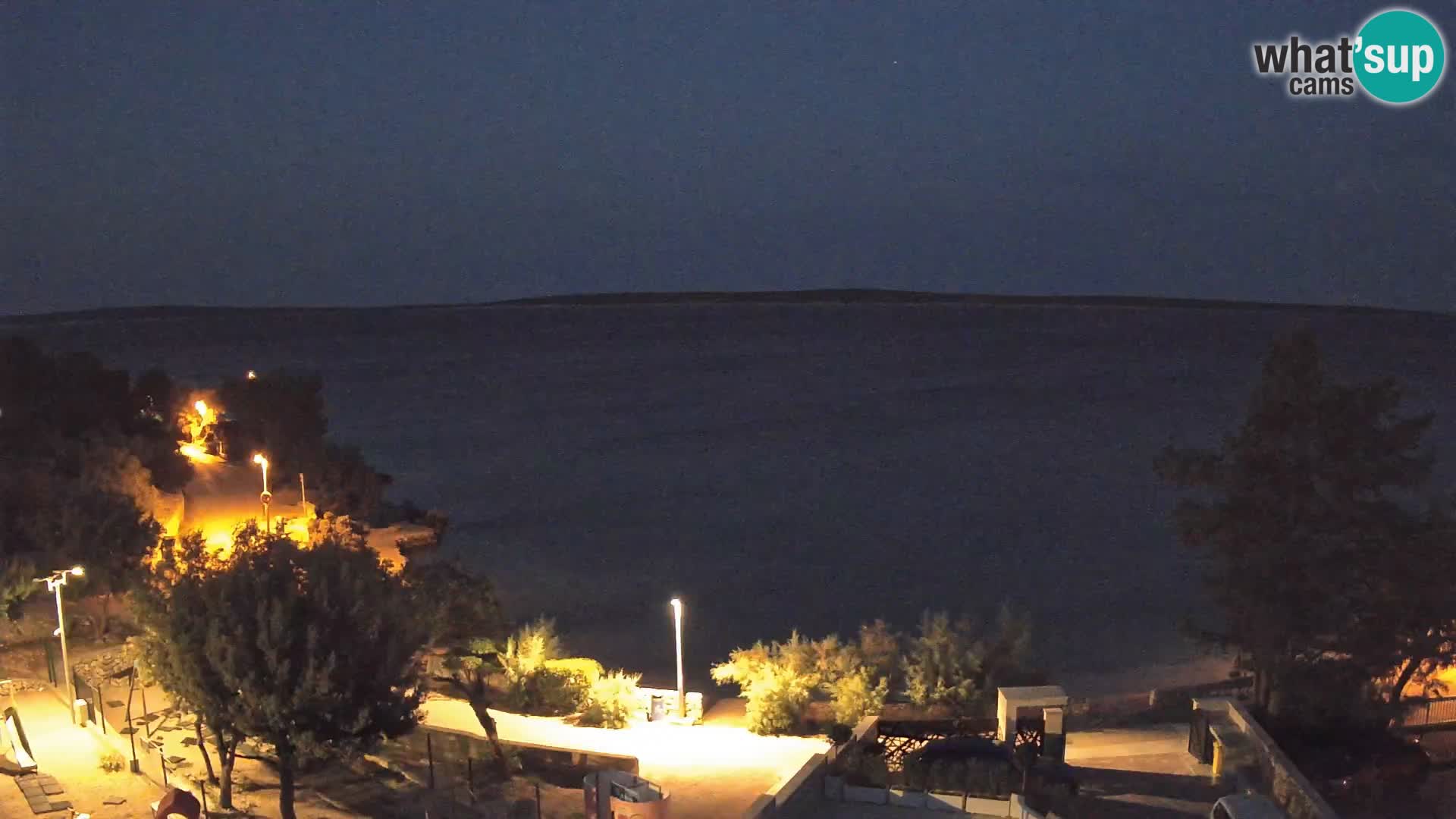 Webcam Plage Male Mandre – Vue en direct depuis l’île de Pag