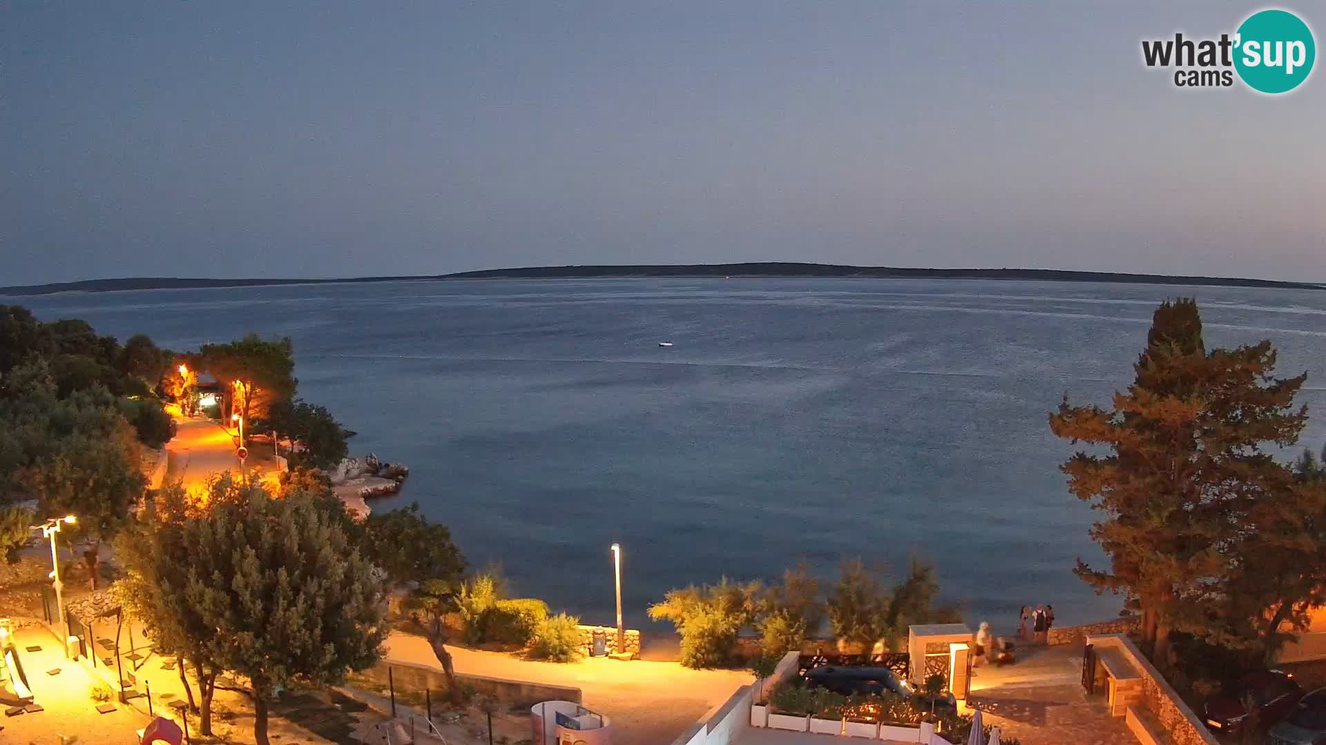 Spletna kamera Plaža Male Mandre – Pogled v živo z otoka Pag