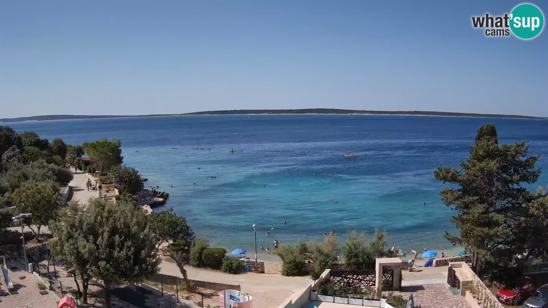 Web kamera Plaža Male Mandre – Pogled uživo s otoka Paga