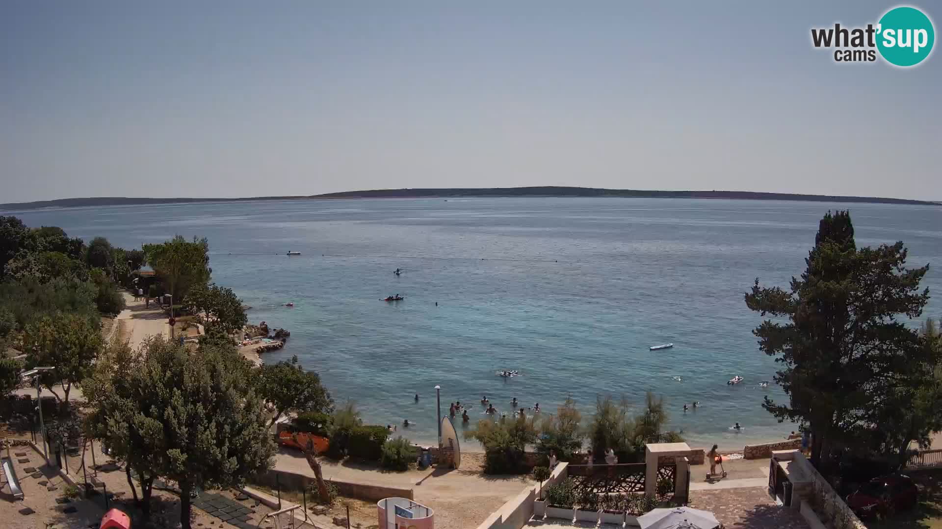 Webcam Plage Male Mandre – Vue en direct depuis l’île de Pag