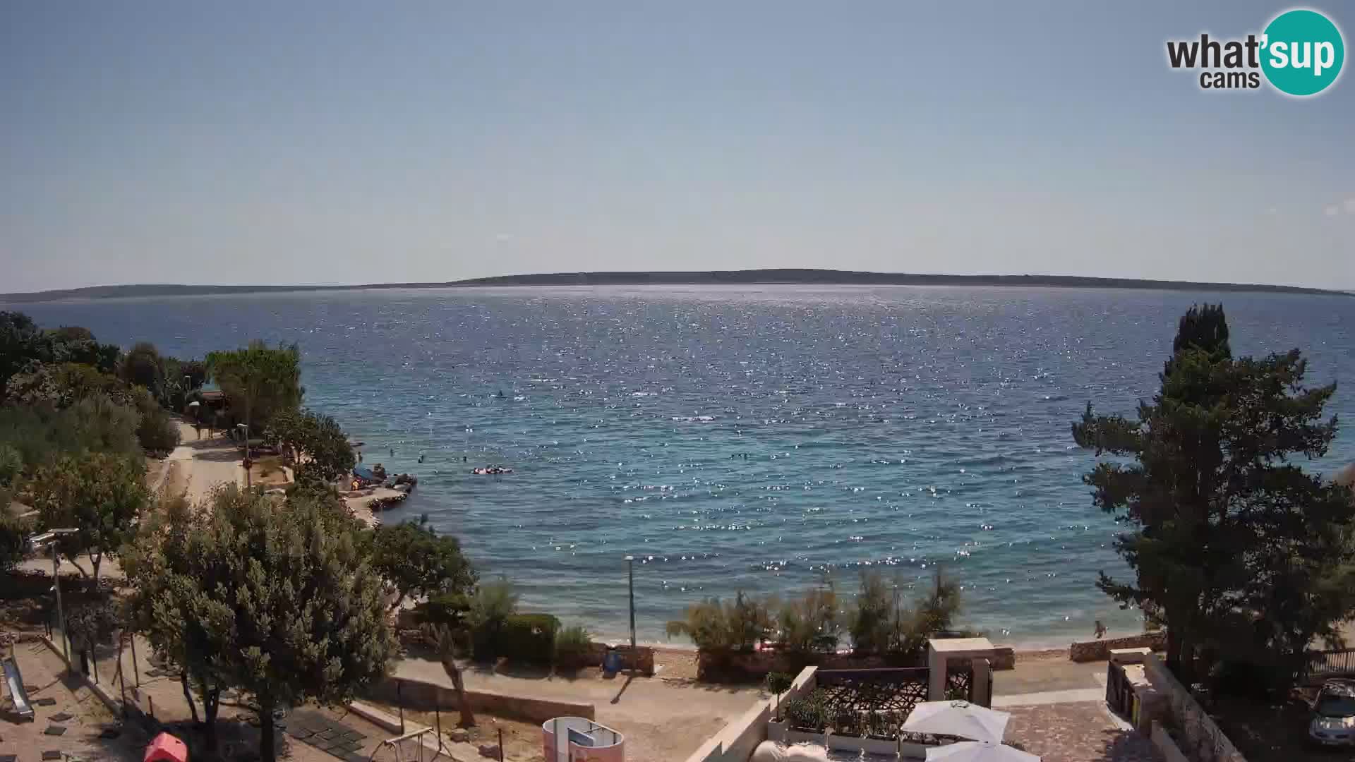 Webcam Plage Male Mandre – Vue en direct depuis l’île de Pag
