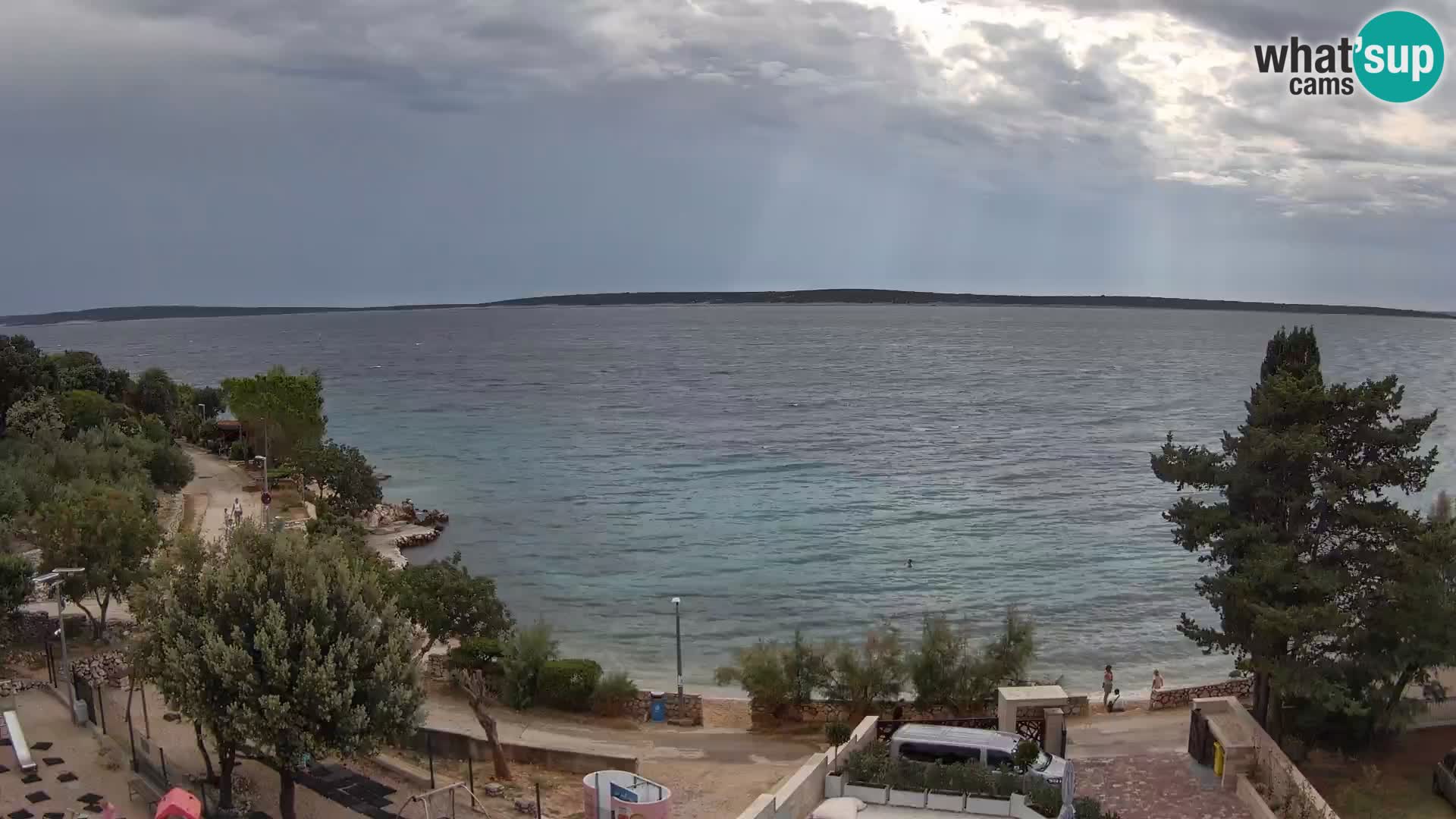 Web kamera Plaža Male Mandre – Pogled uživo s otoka Paga