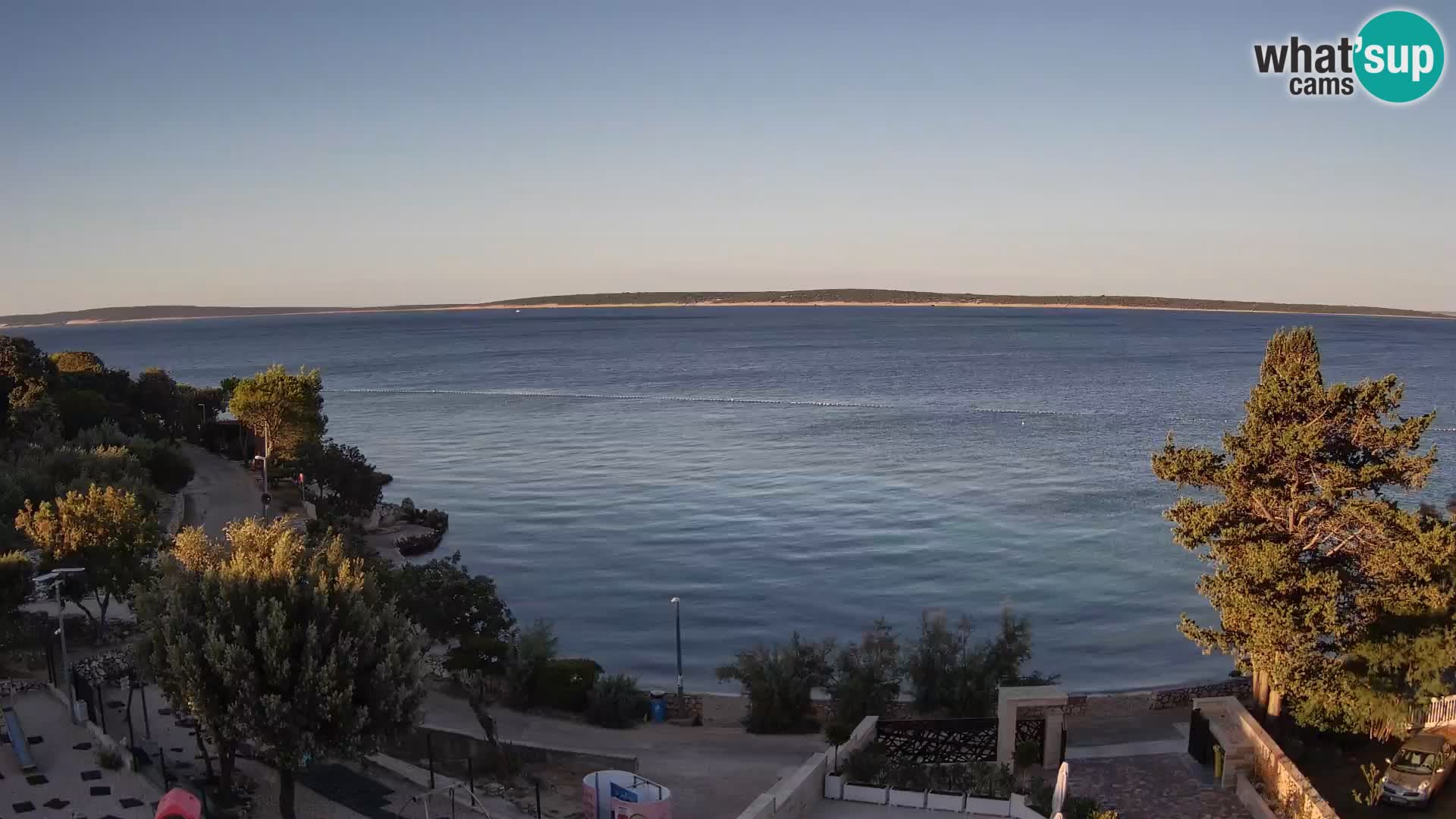 Webcam Plage Male Mandre – Vue en direct depuis l’île de Pag