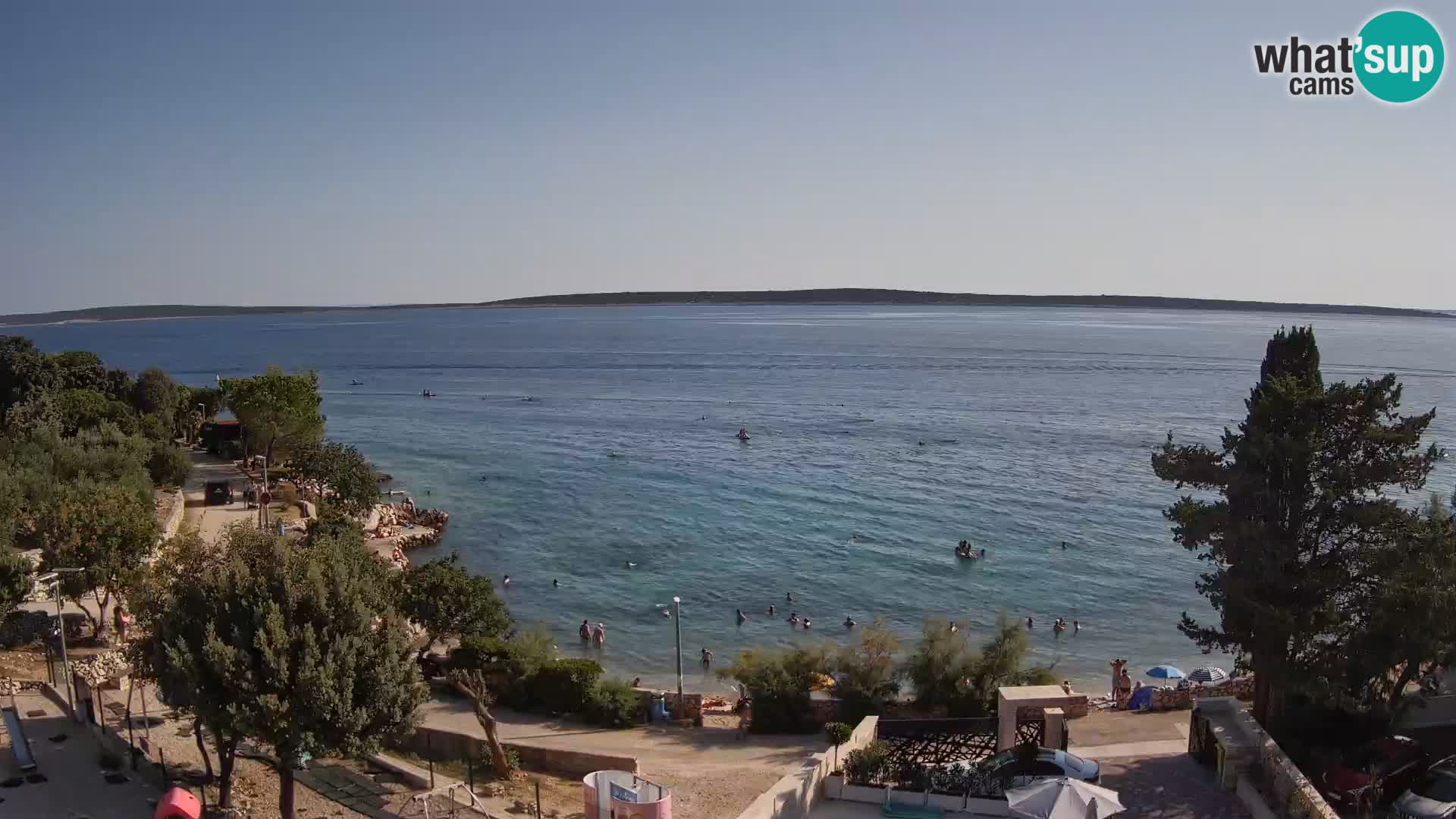 Webcam Plage Male Mandre – Vue en direct depuis l’île de Pag