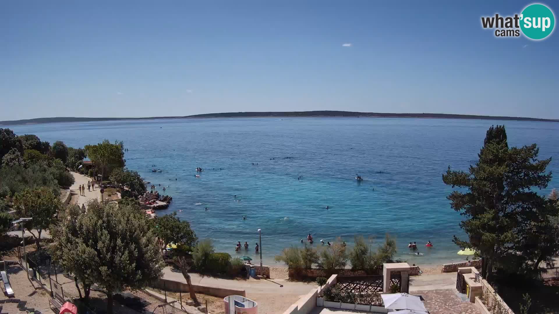 Webcam Strand Male Mandre – Liveblick von der Insel Pag