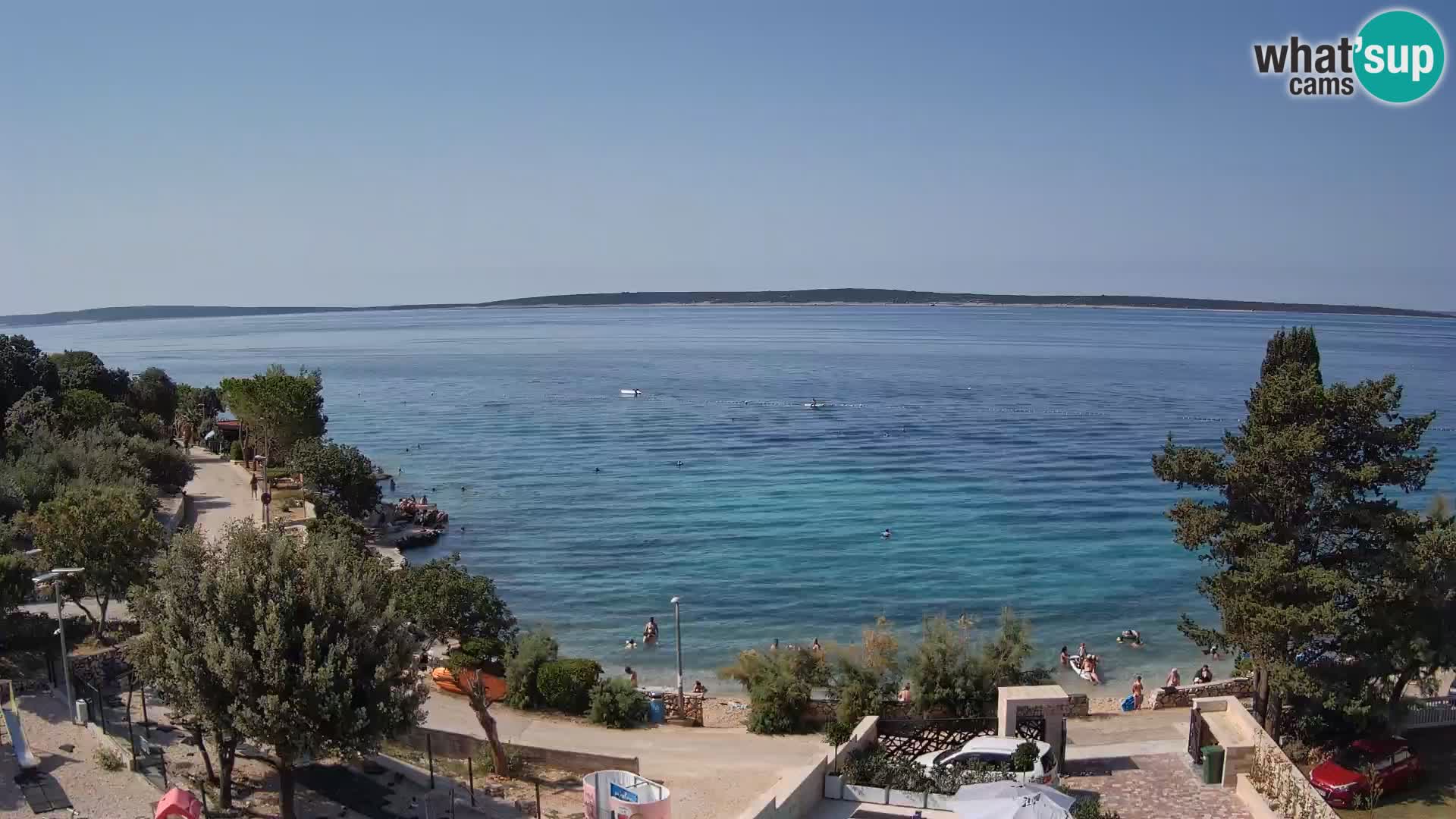 Webcam Plage Male Mandre – Vue en direct depuis l’île de Pag
