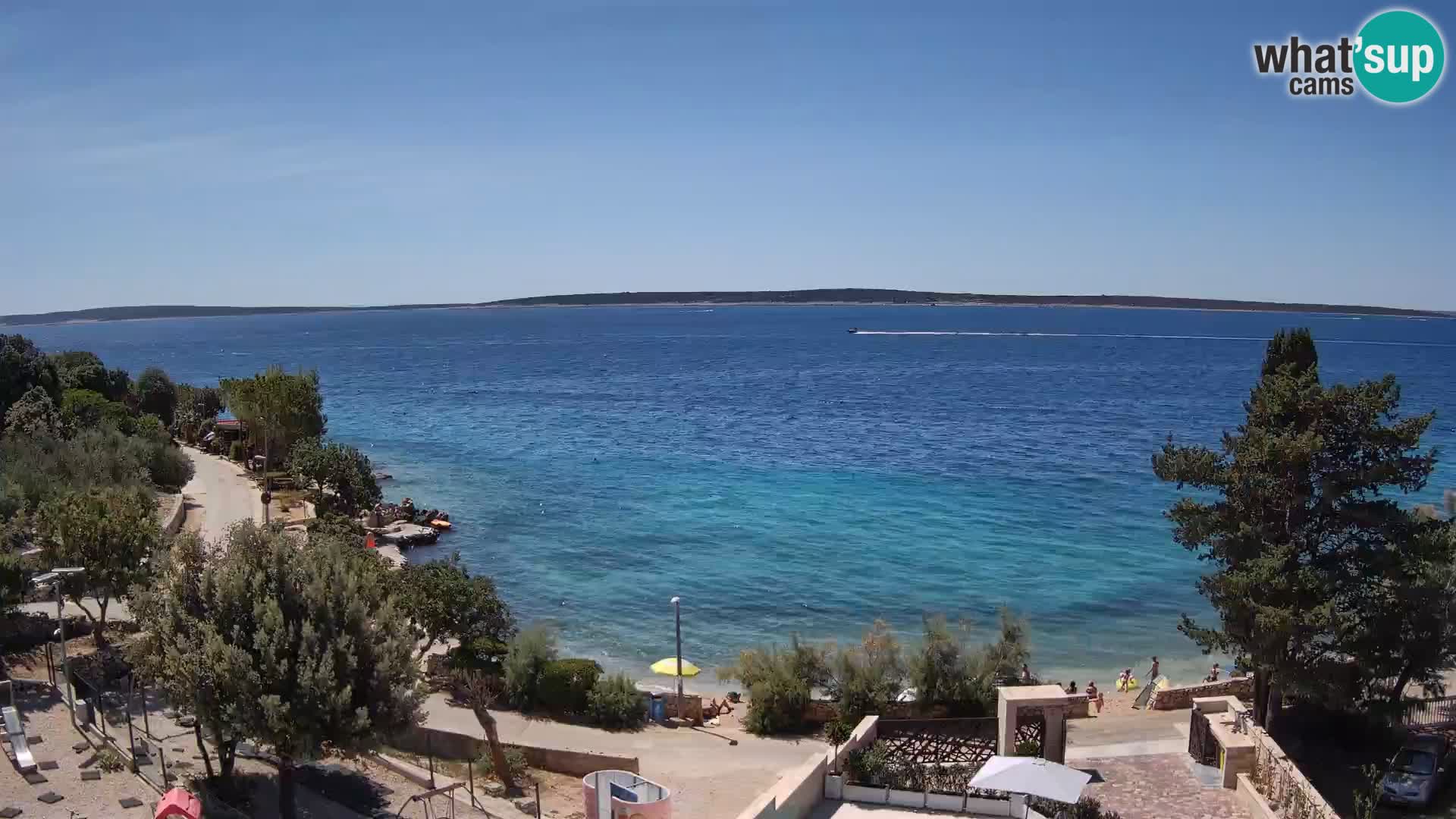 Webcam Plage Male Mandre – Vue en direct depuis l’île de Pag