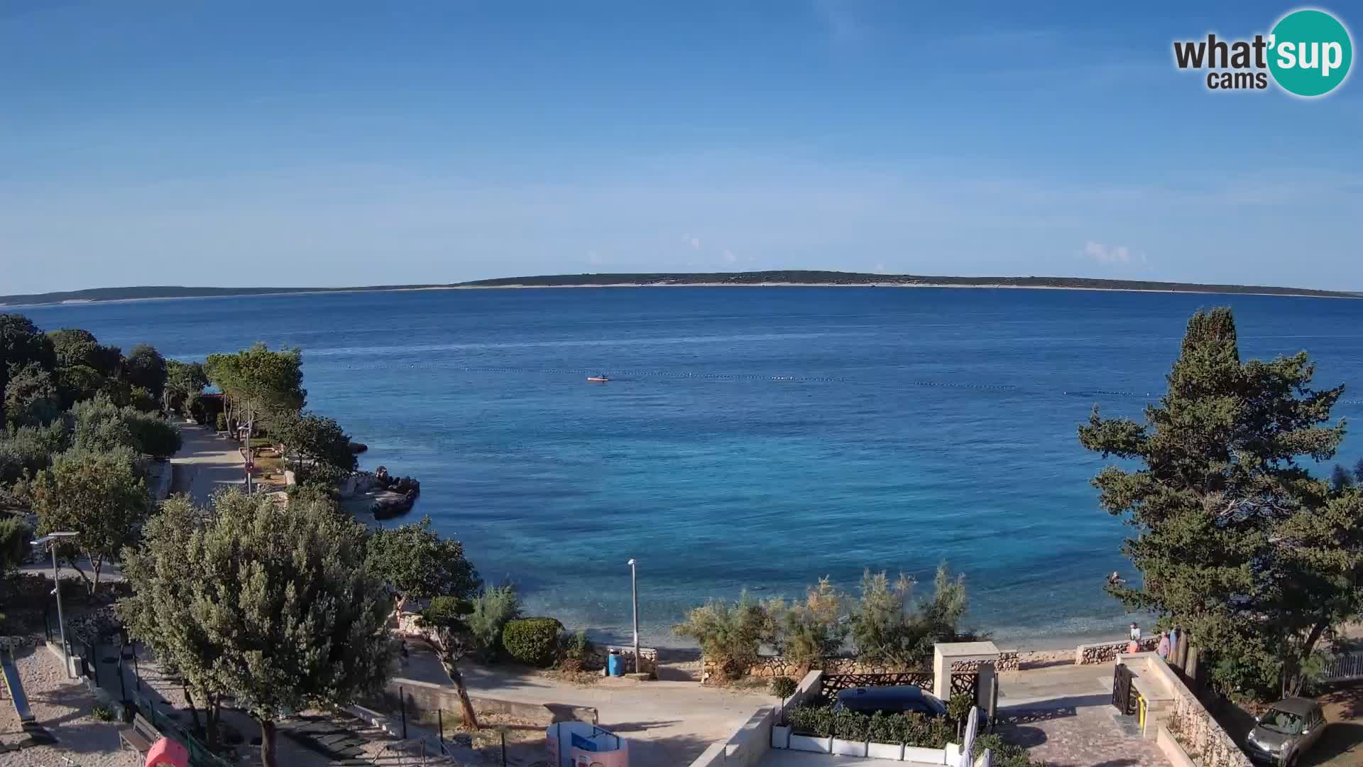 Webcam Plage Male Mandre – Vue en direct depuis l’île de Pag