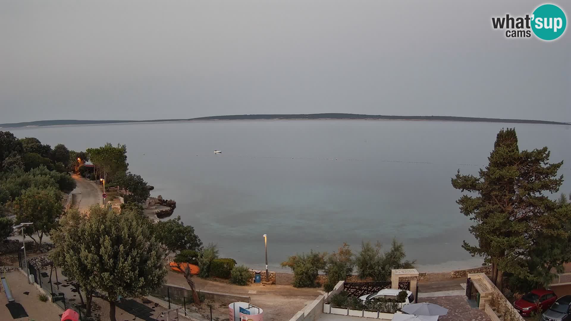 Web kamera Plaža Male Mandre – Pogled uživo s otoka Paga