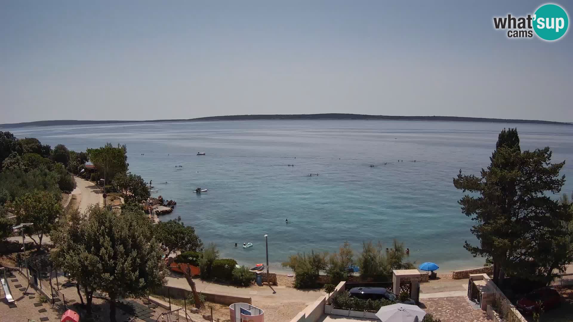 Web kamera Plaža Male Mandre – Pogled uživo s otoka Paga