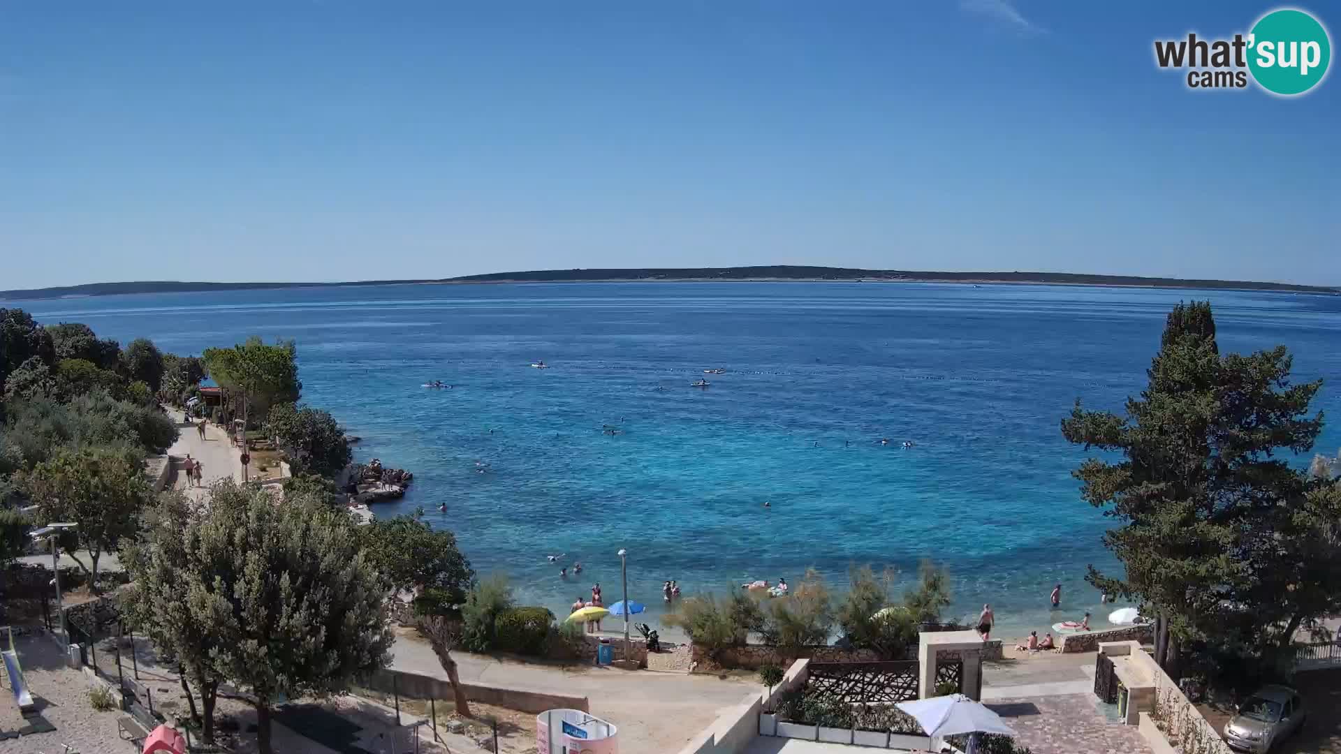 Webcam Plage Male Mandre – Vue en direct depuis l’île de Pag