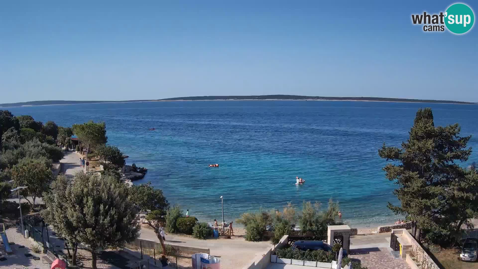 Webcam Plage Male Mandre – Vue en direct depuis l’île de Pag