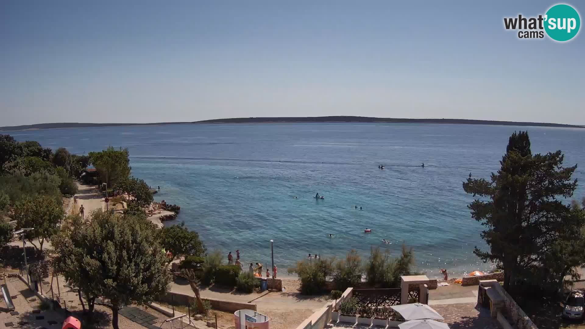 Webcam Plage Male Mandre – Vue en direct depuis l’île de Pag
