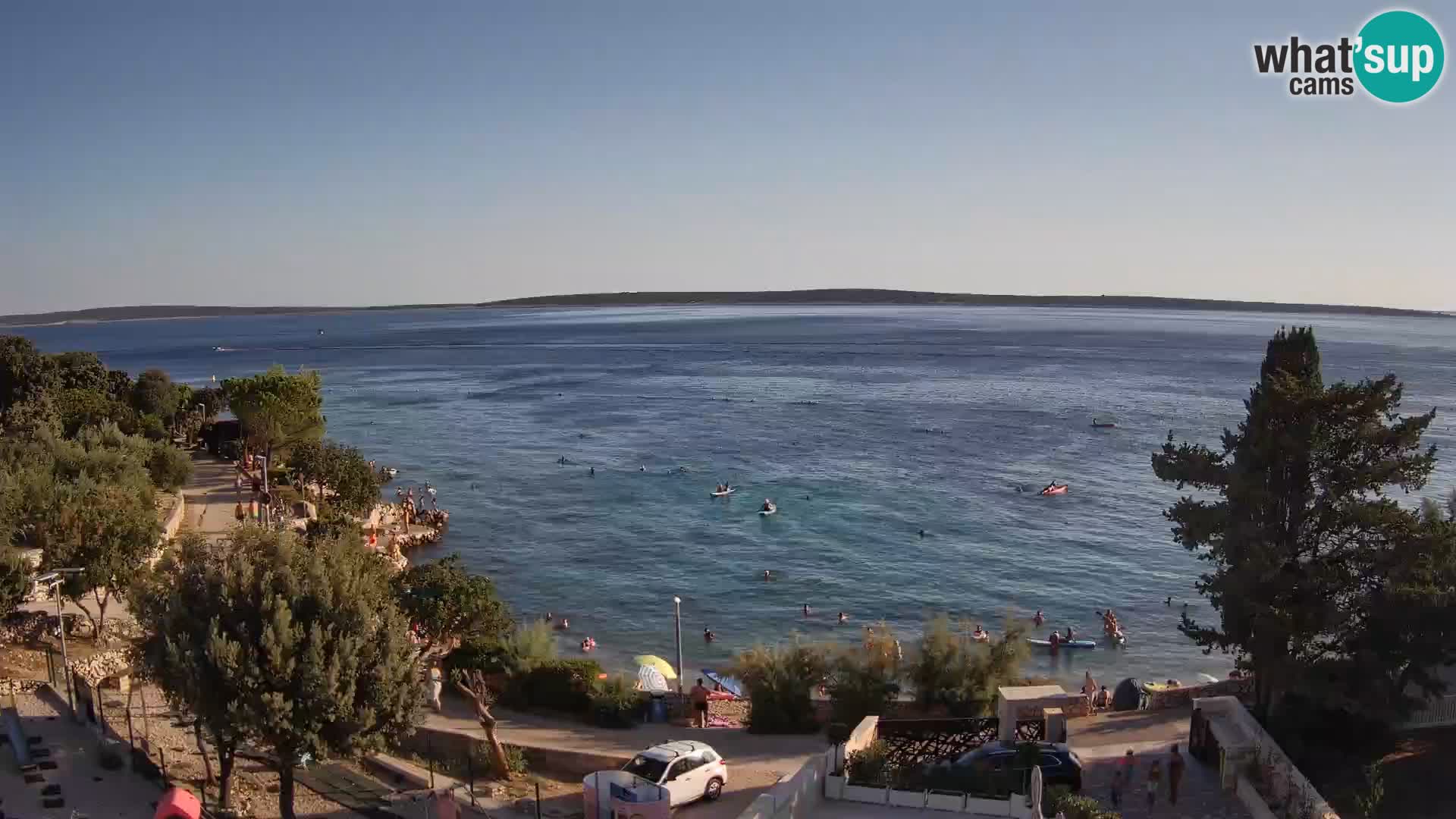 Webcam Plage Male Mandre – Vue en direct depuis l’île de Pag