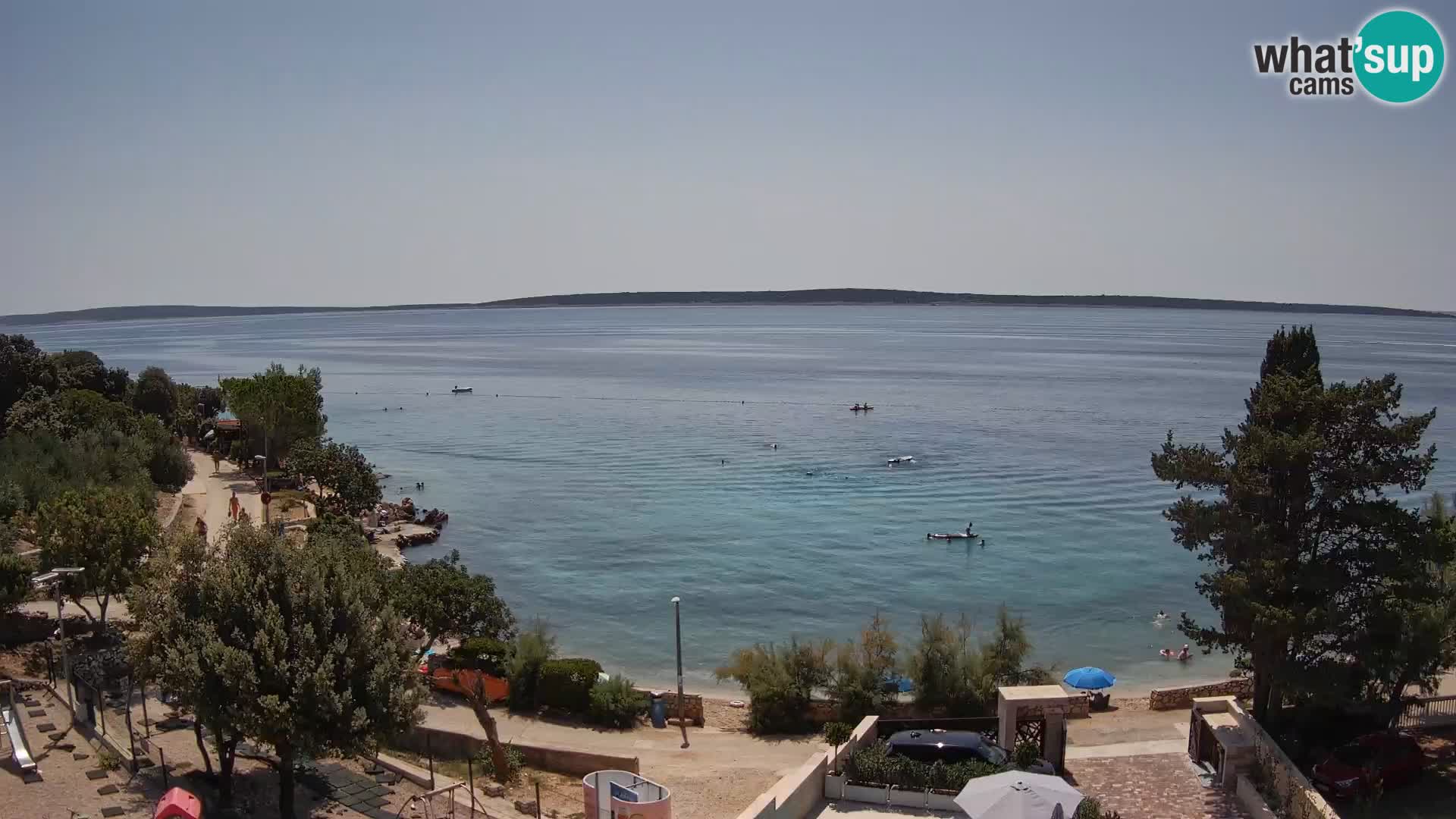 Webcam Plage Male Mandre – Vue en direct depuis l’île de Pag