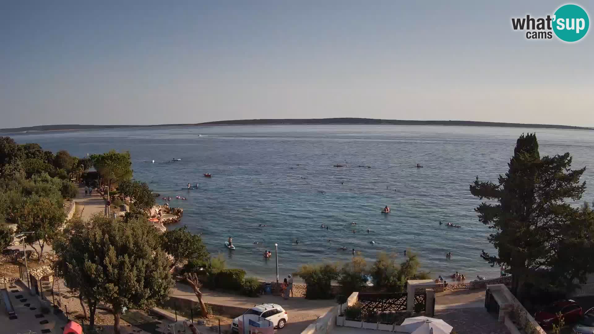 Web kamera Plaža Male Mandre – Pogled uživo s otoka Paga