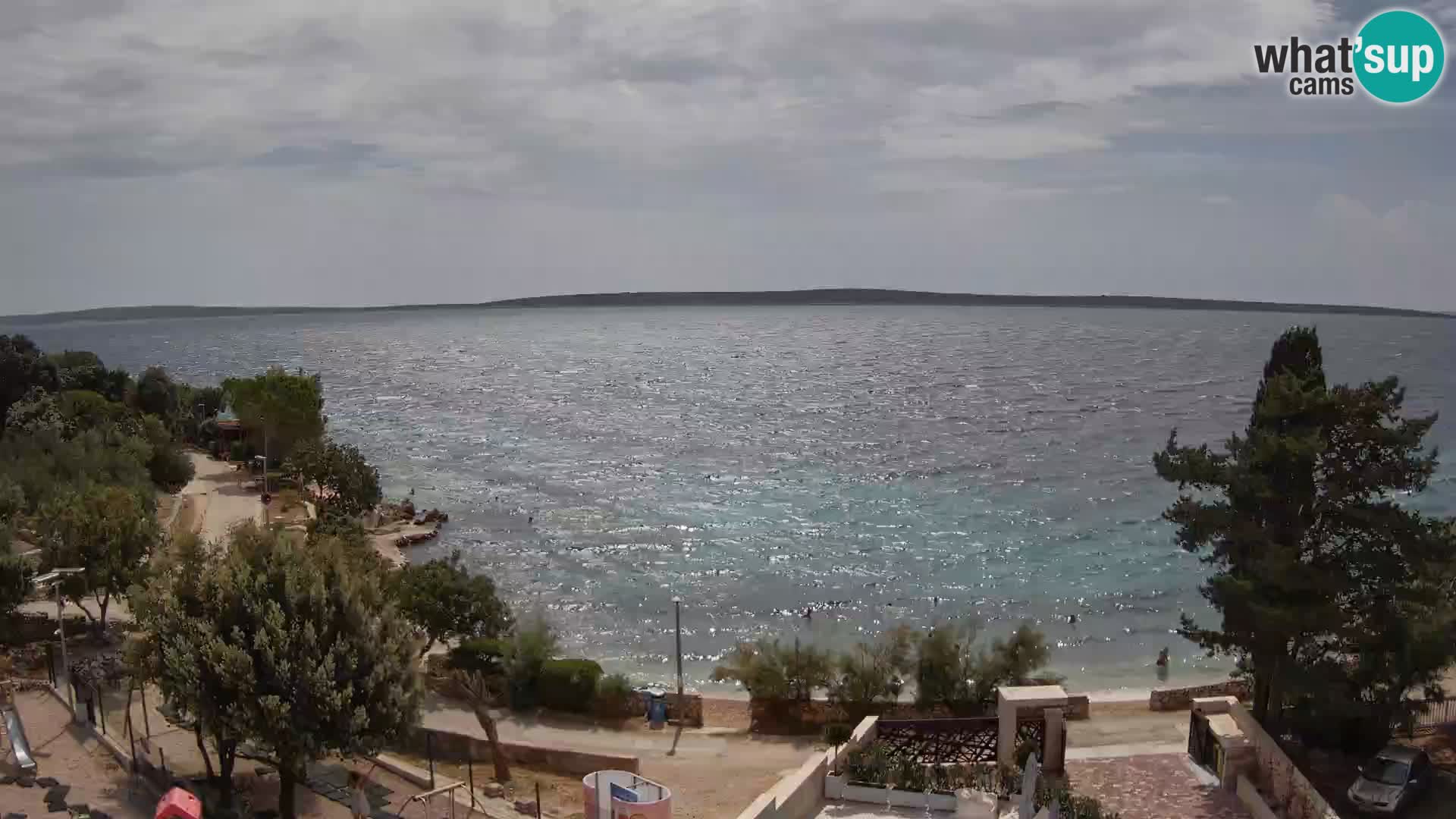 Webcam Plage Male Mandre – Vue en direct depuis l’île de Pag