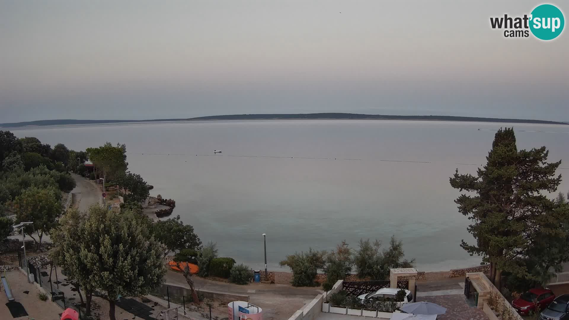 Webcam Plage Male Mandre – Vue en direct depuis l’île de Pag