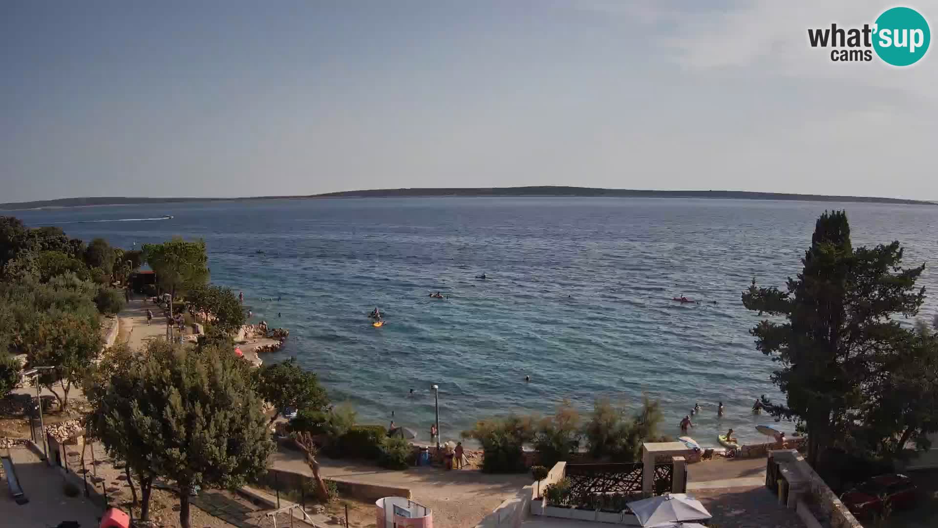 Web kamera Plaža Male Mandre – Pogled uživo s otoka Paga