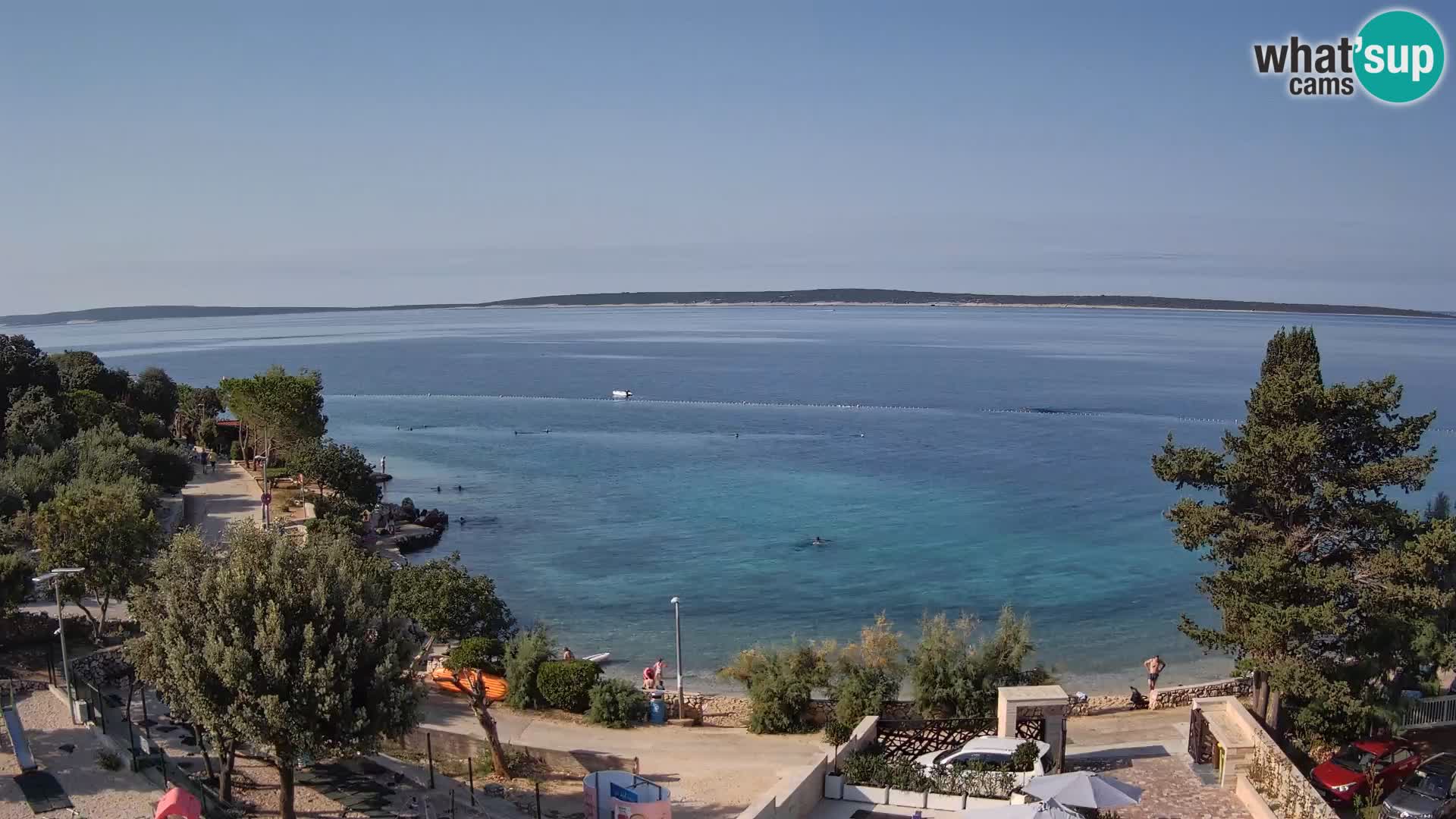 Web kamera Plaža Male Mandre – Pogled uživo s otoka Paga