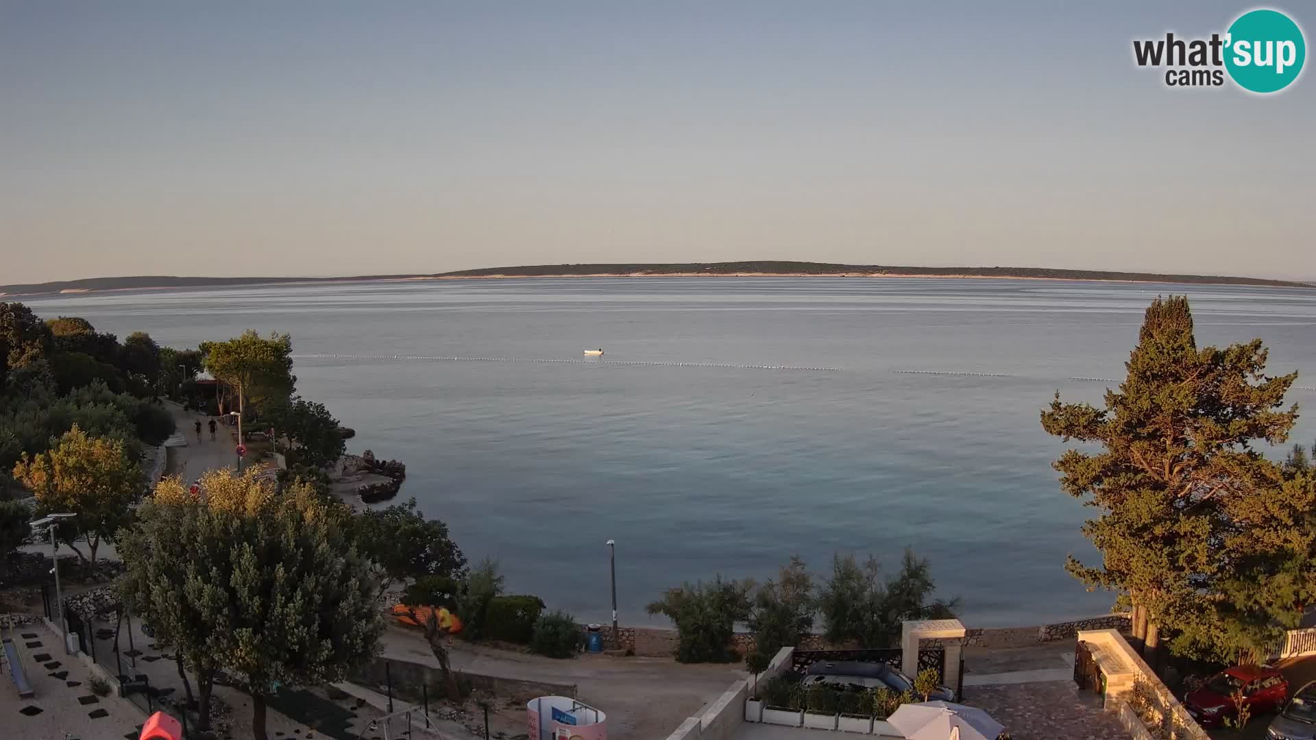 Web kamera Plaža Male Mandre – Pogled uživo s otoka Paga