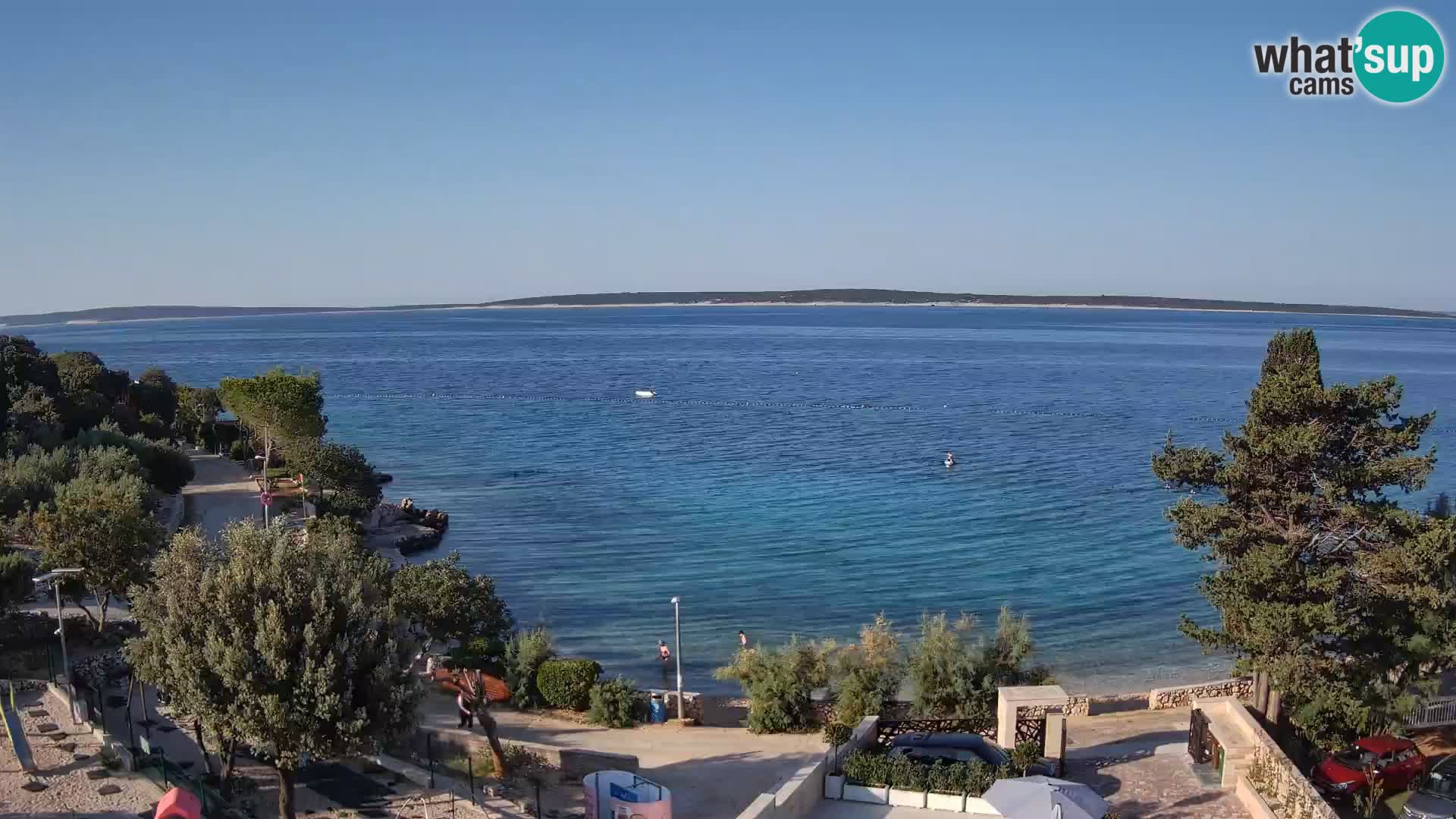 Webcam Plage Male Mandre – Vue en direct depuis l’île de Pag