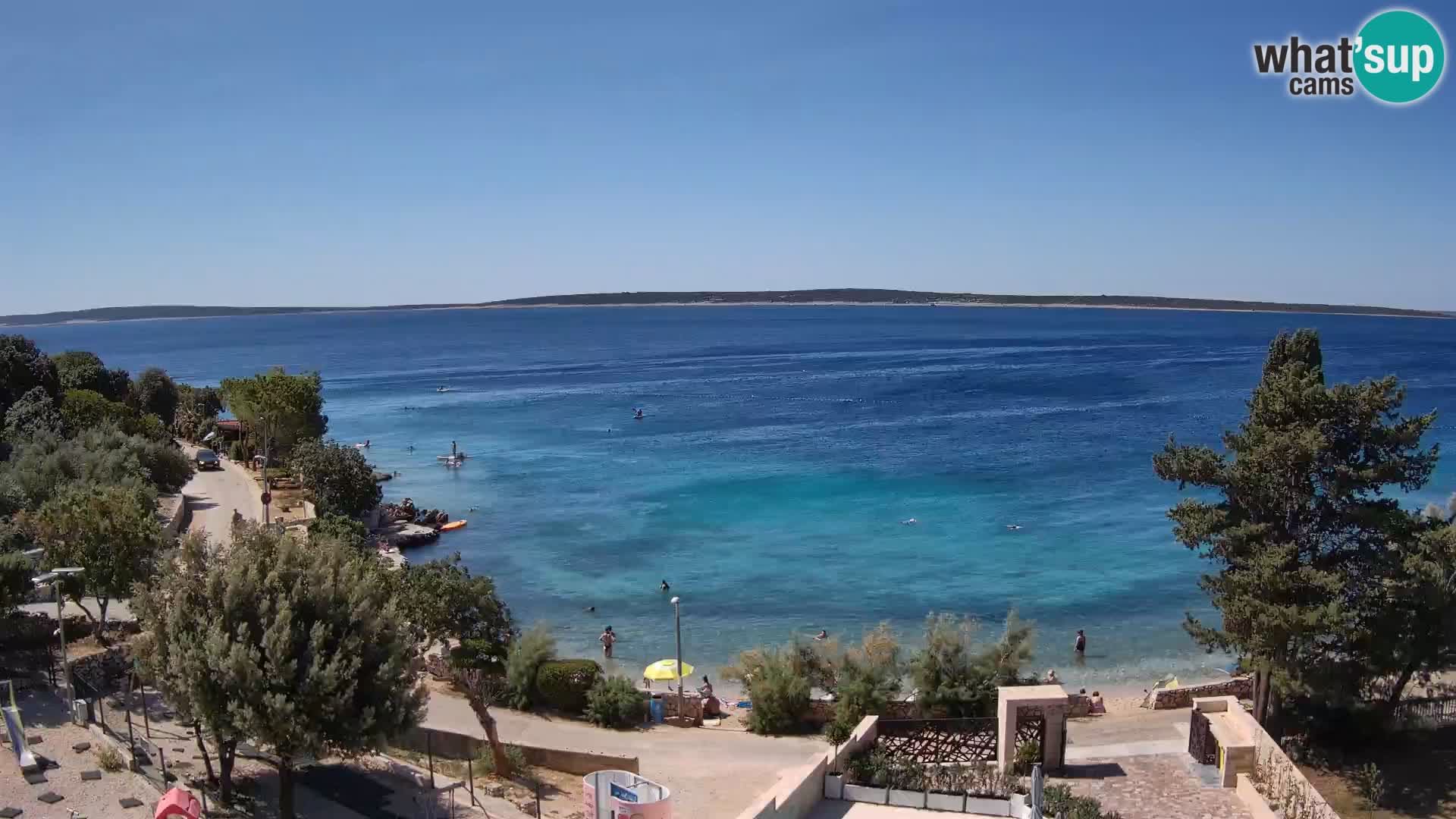 Webcam Plage Male Mandre – Vue en direct depuis l’île de Pag