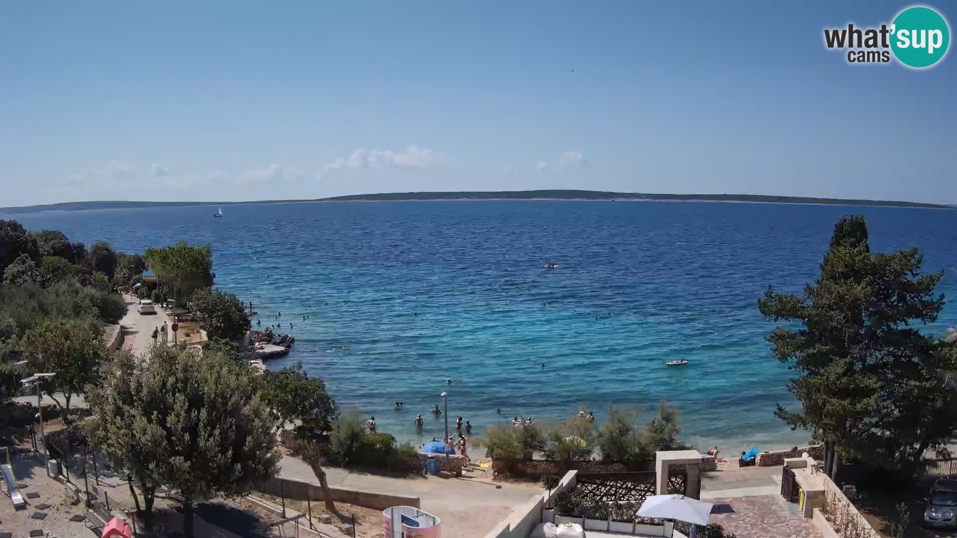 Webcam Strand Male Mandre – Liveblick von der Insel Pag