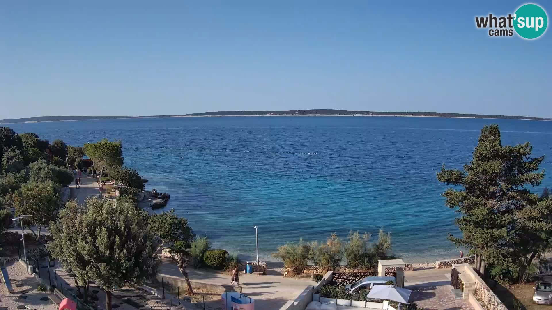 Webcam Strand Male Mandre – Liveblick von der Insel Pag