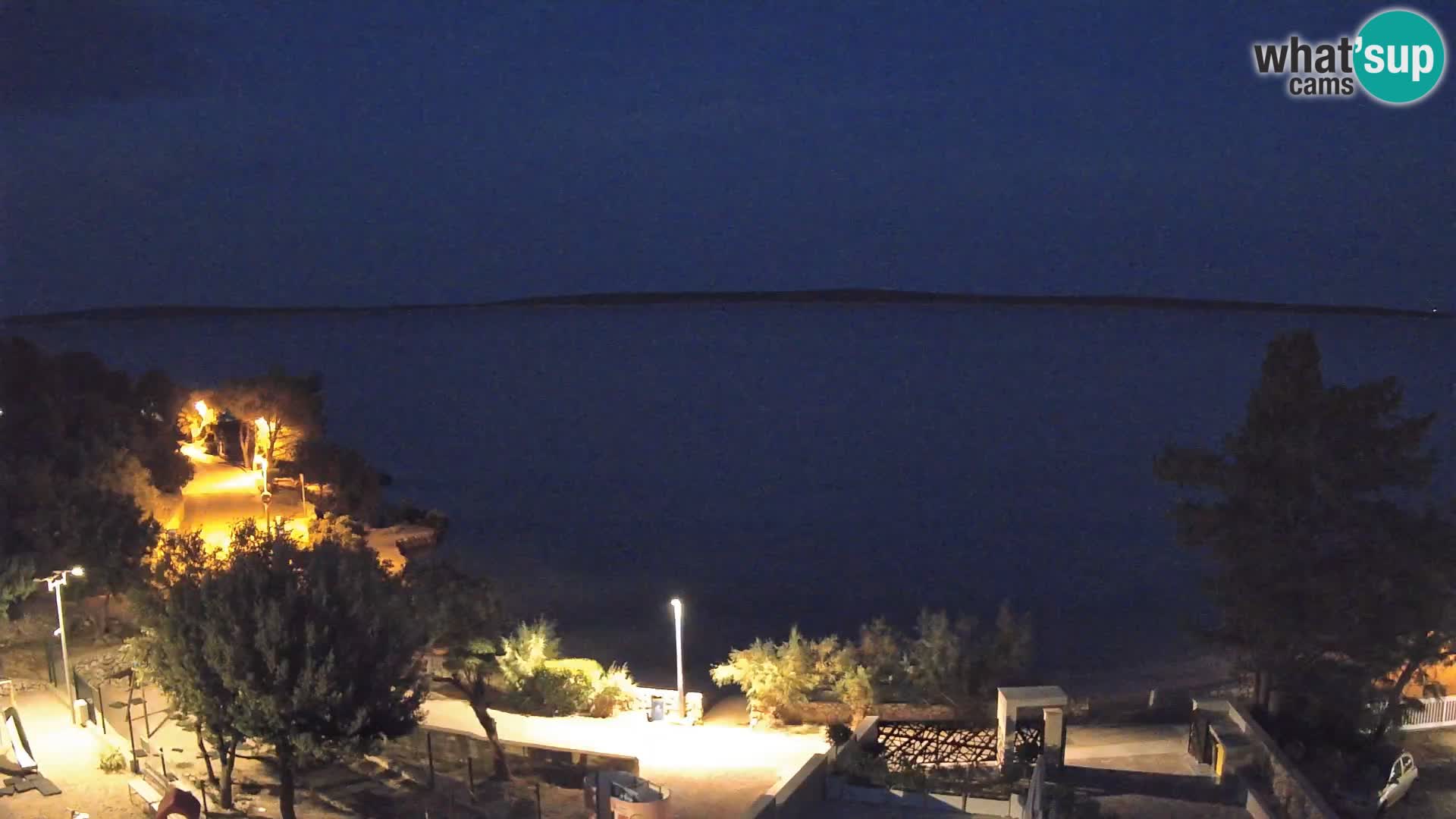 Webcam Plage Male Mandre – Vue en direct depuis l’île de Pag