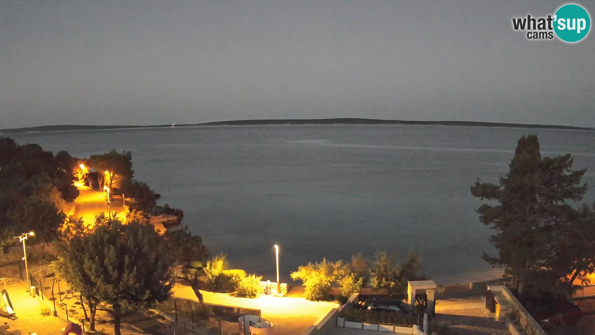 Webcam Plage Male Mandre – Vue en direct depuis l’île de Pag