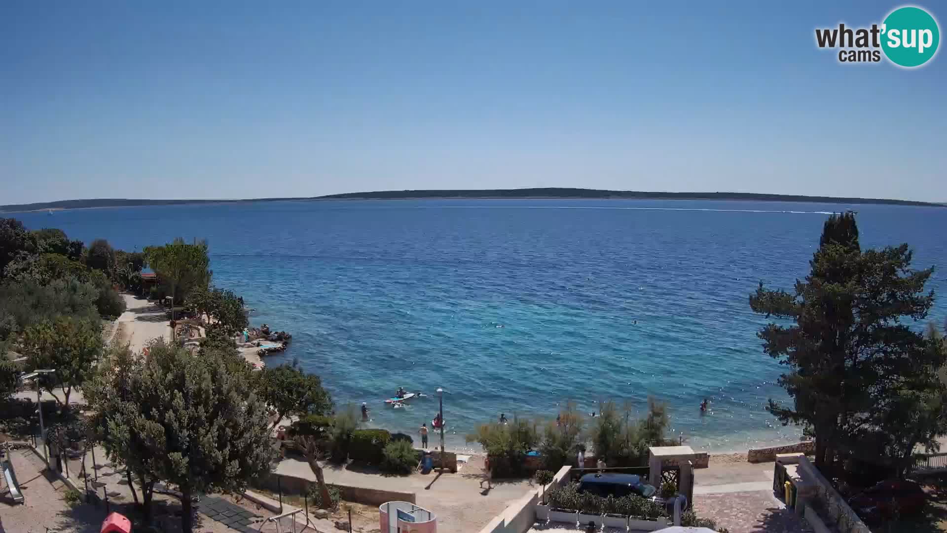 Spletna kamera Plaža Male Mandre – Pogled v živo z otoka Pag