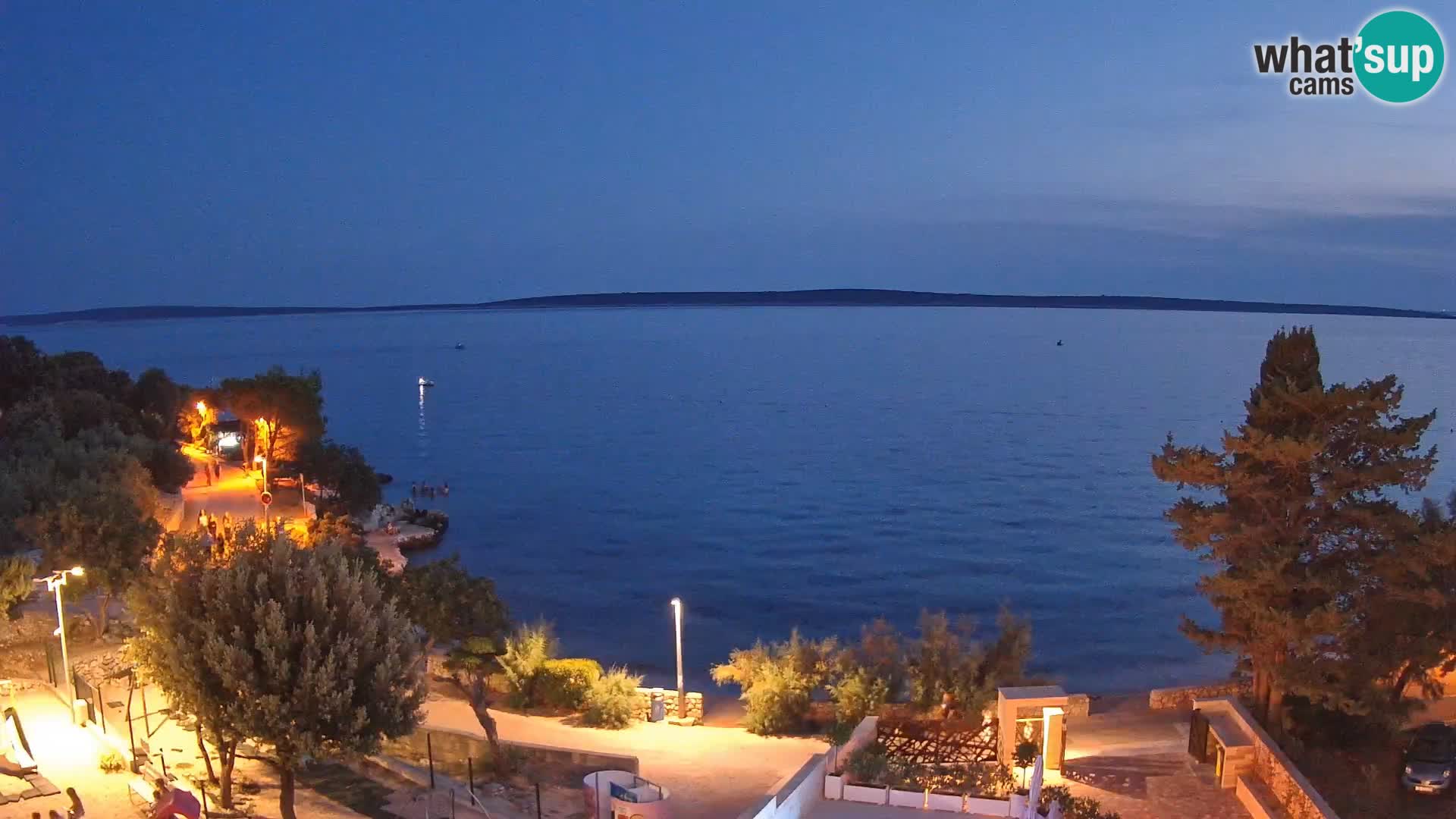 Webcam Plage Male Mandre – Vue en direct depuis l’île de Pag