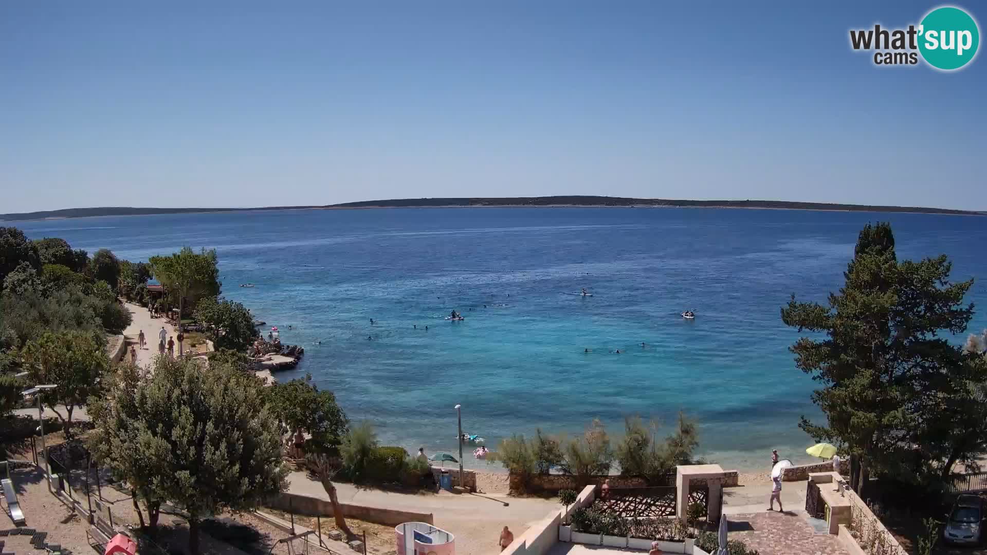 Webcam Strand Male Mandre – Liveblick von der Insel Pag