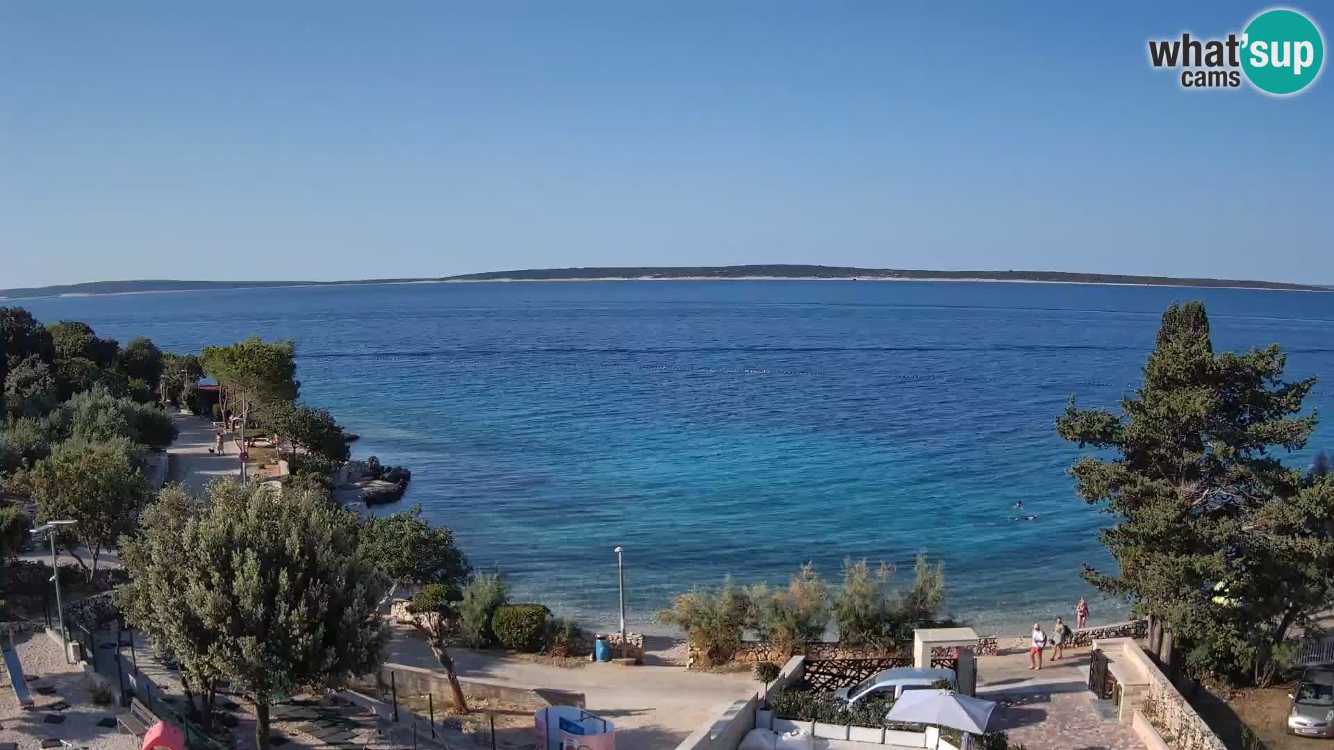 Webcam Plaža Male Mandre – Diretta dalla spiaggia sull’isola di Pag