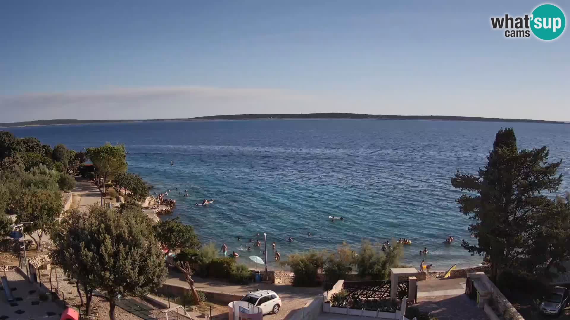 Web kamera Plaža Male Mandre – Pogled uživo s otoka Paga