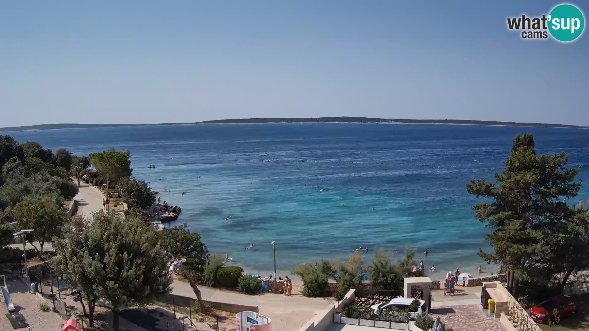 Web kamera Plaža Male Mandre – Pogled uživo s otoka Paga