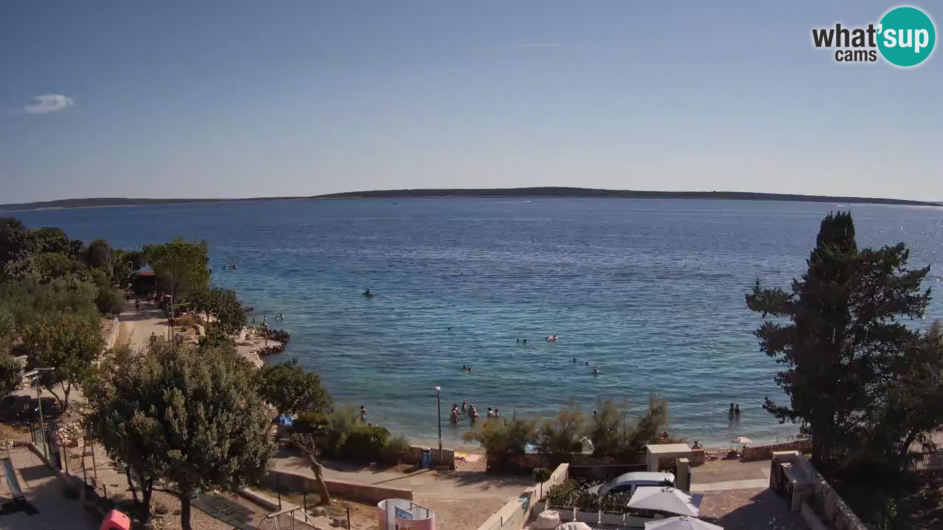 Webcam Plage Male Mandre – Vue en direct depuis l’île de Pag