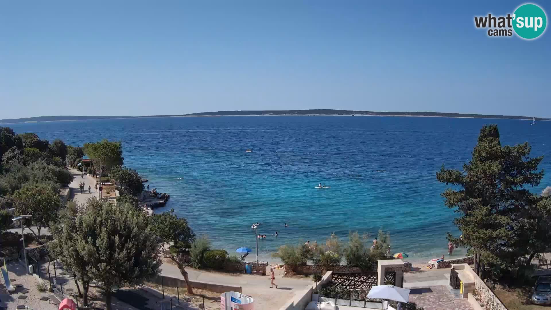Web kamera Plaža Male Mandre – Pogled uživo s otoka Paga