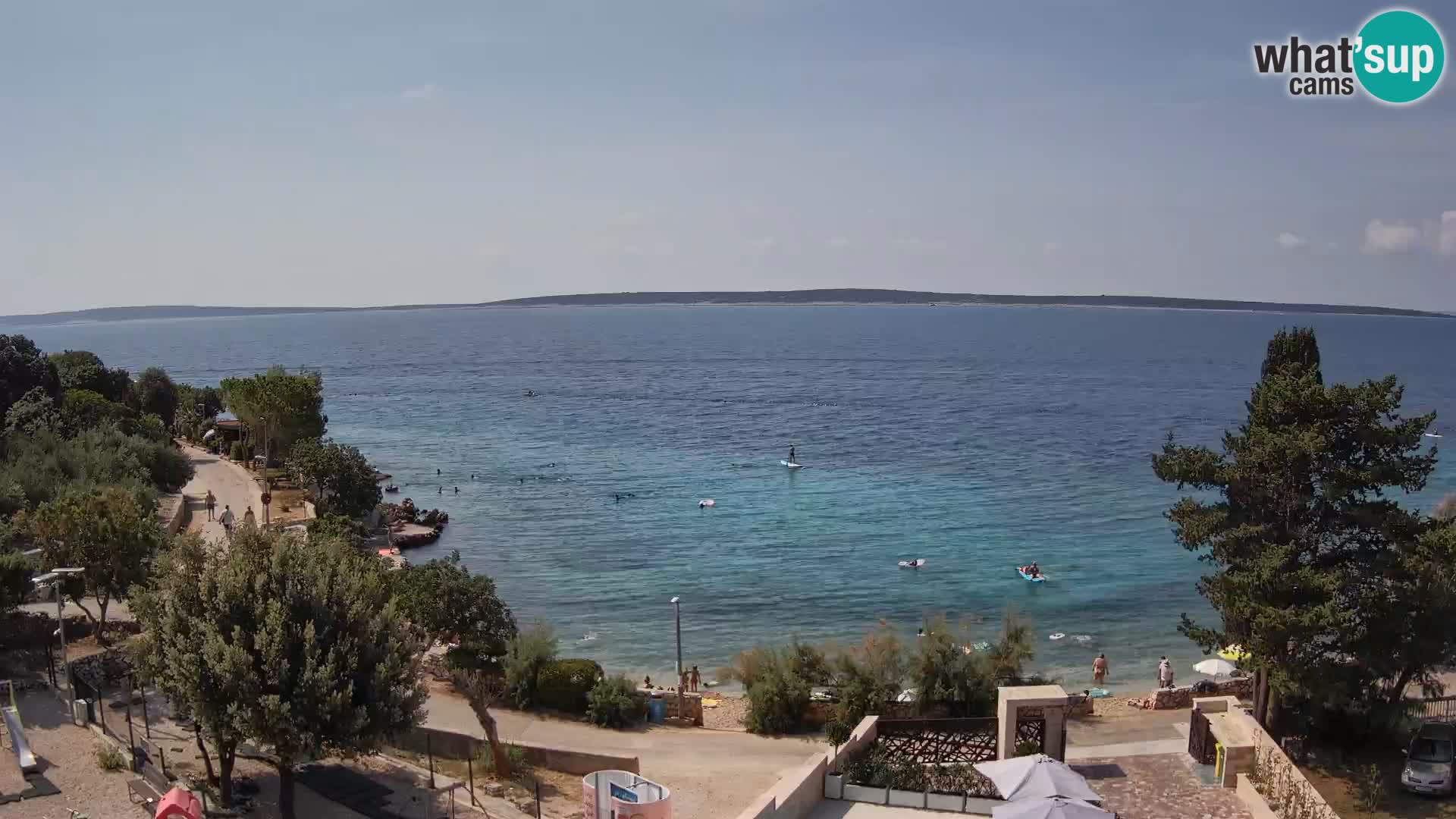 Webcam Plage Male Mandre – Vue en direct depuis l’île de Pag