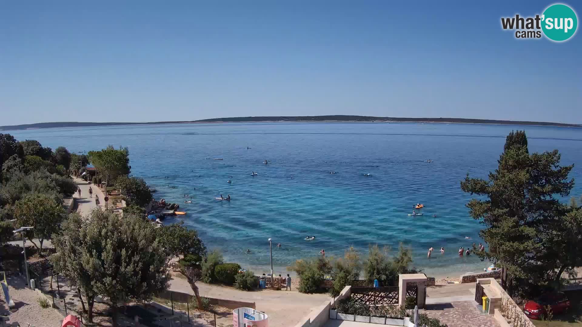 Webcam Plage Male Mandre – Vue en direct depuis l’île de Pag