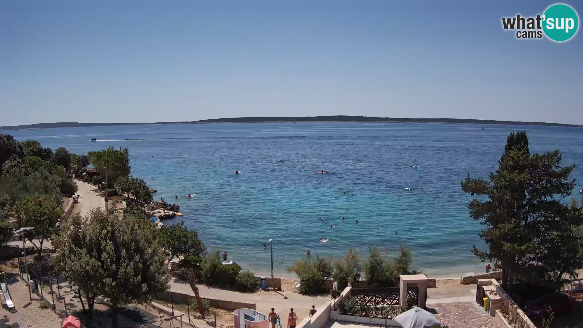 Web kamera Plaža Male Mandre – Pogled uživo s otoka Paga
