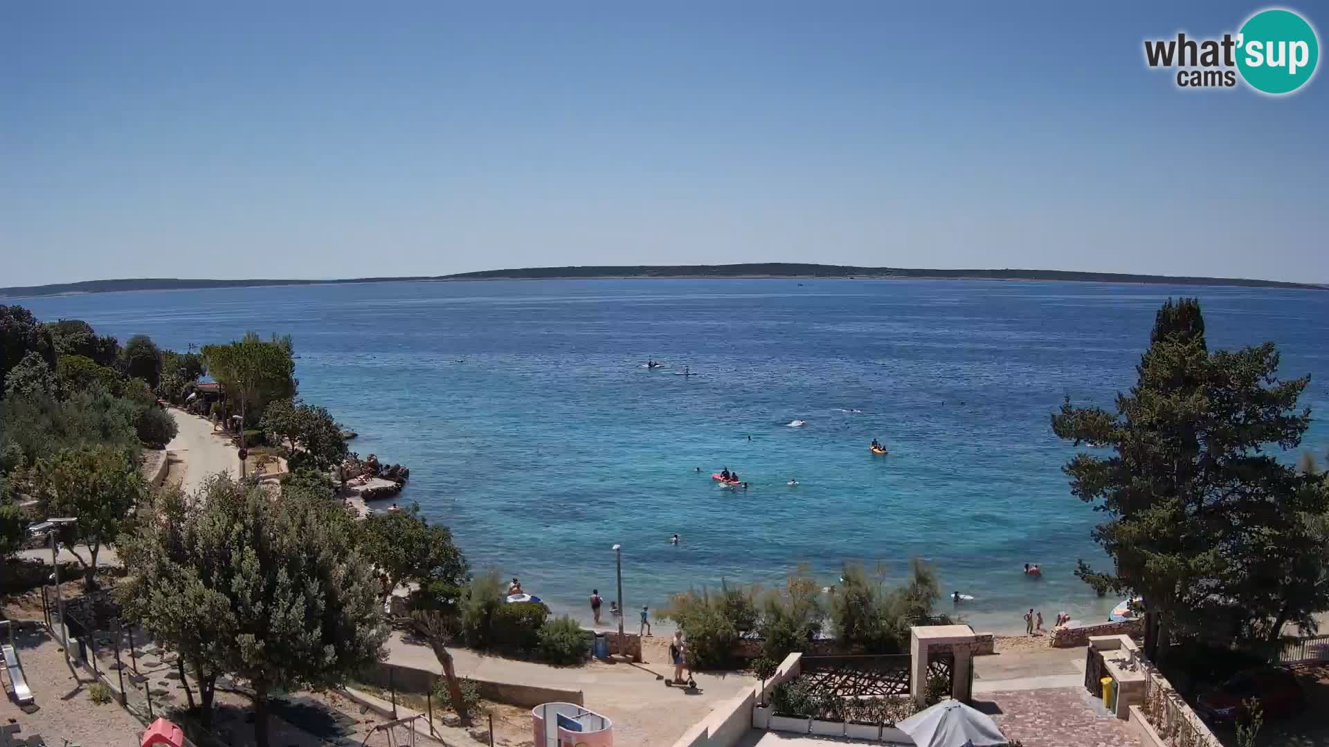 Web kamera Plaža Male Mandre – Pogled uživo s otoka Paga