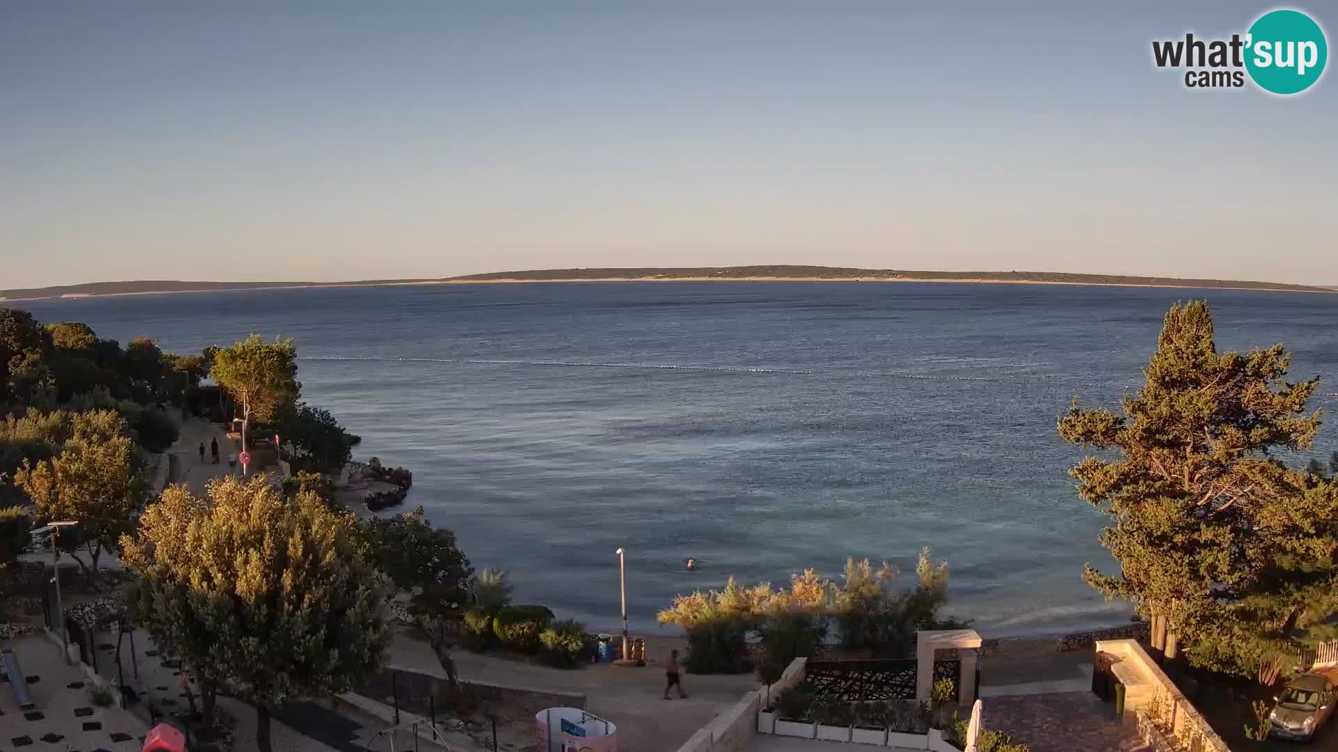 Webcam Plage Male Mandre – Vue en direct depuis l’île de Pag