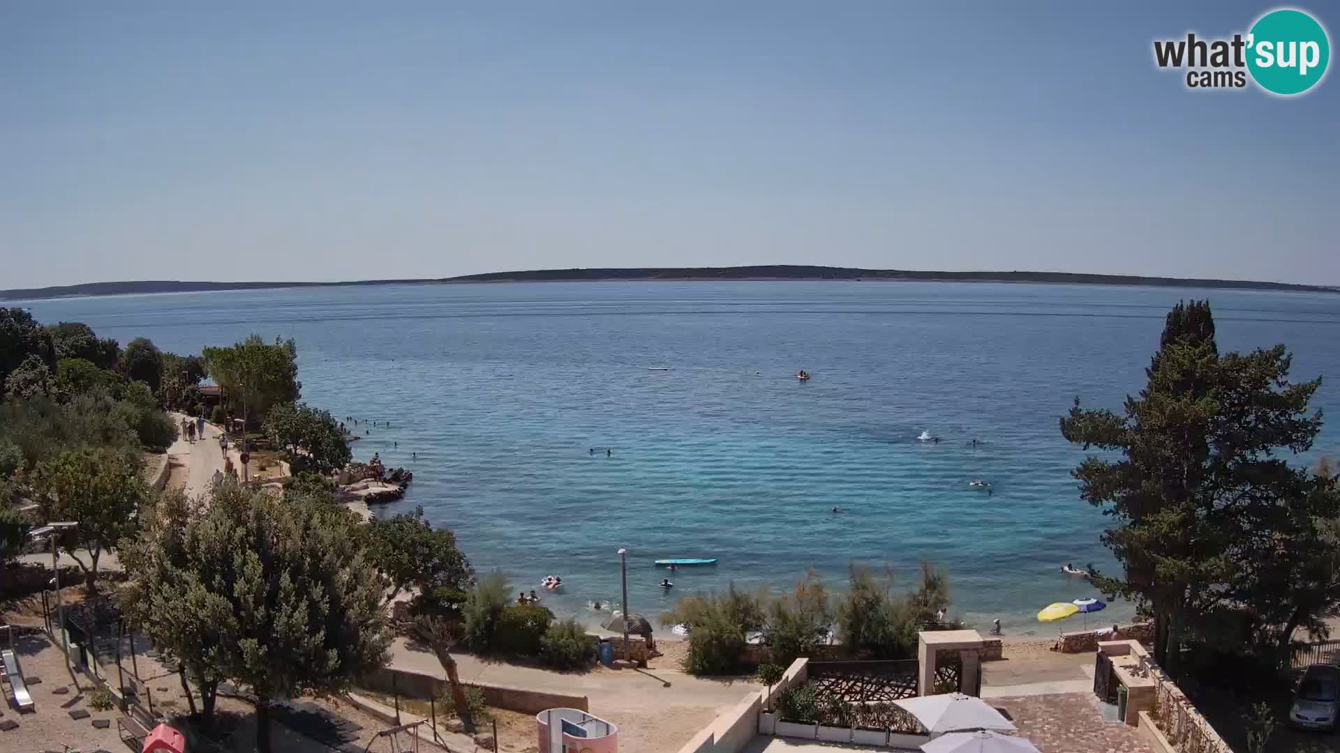 Webcam Plage Male Mandre – Vue en direct depuis l’île de Pag