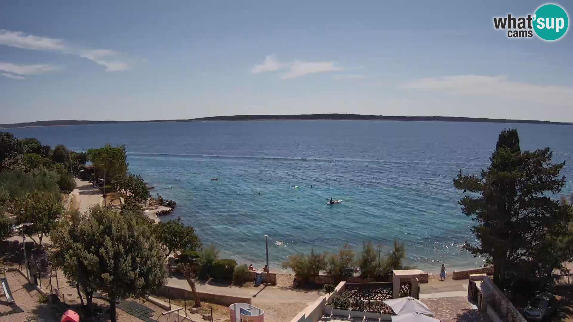 Spletna kamera Plaža Male Mandre – Pogled v živo z otoka Pag