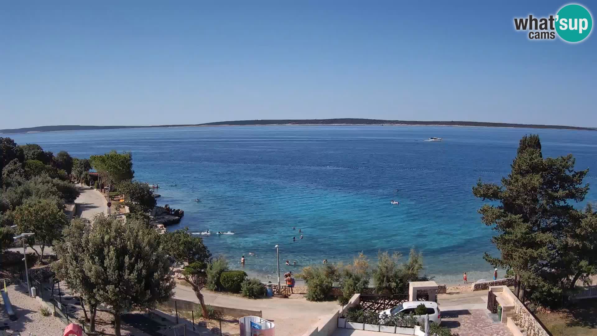 Webcam Plage Male Mandre – Vue en direct depuis l’île de Pag
