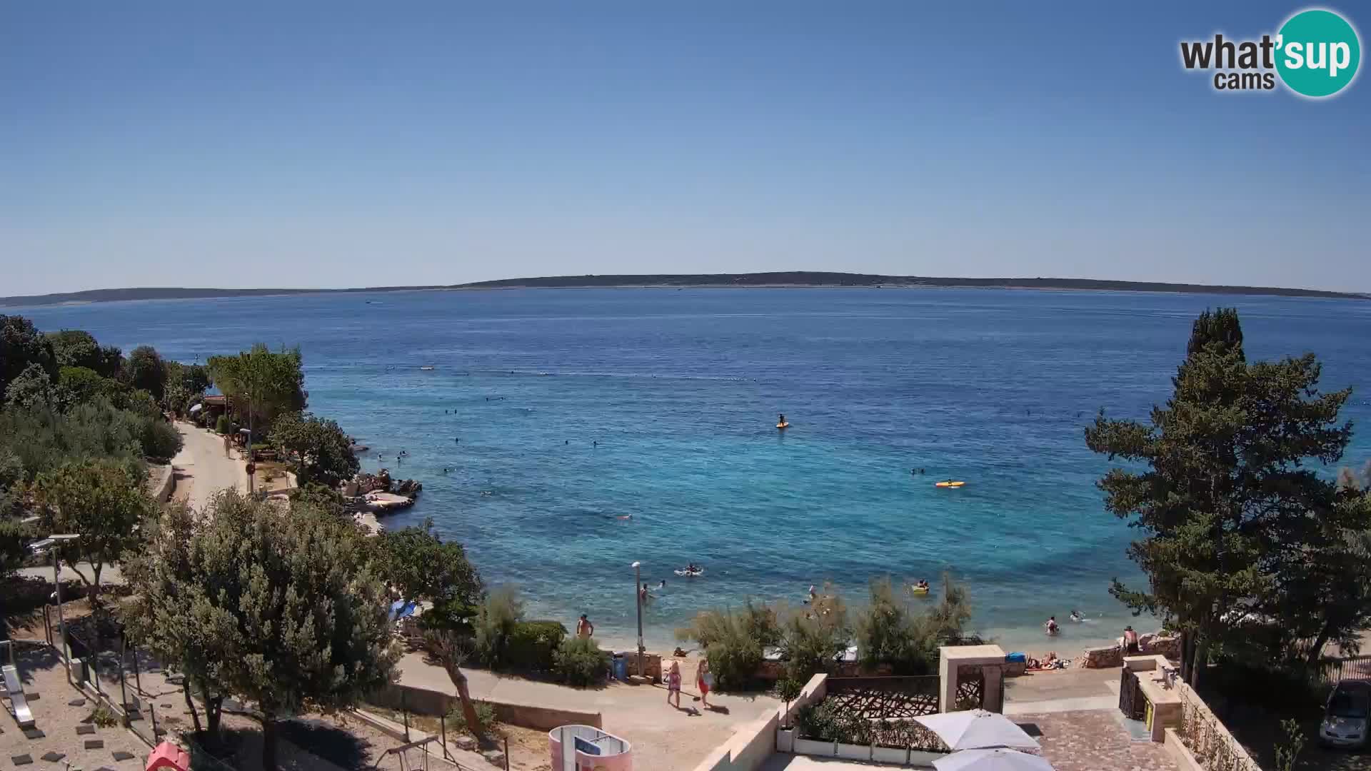 Web kamera Plaža Male Mandre – Pogled uživo s otoka Paga